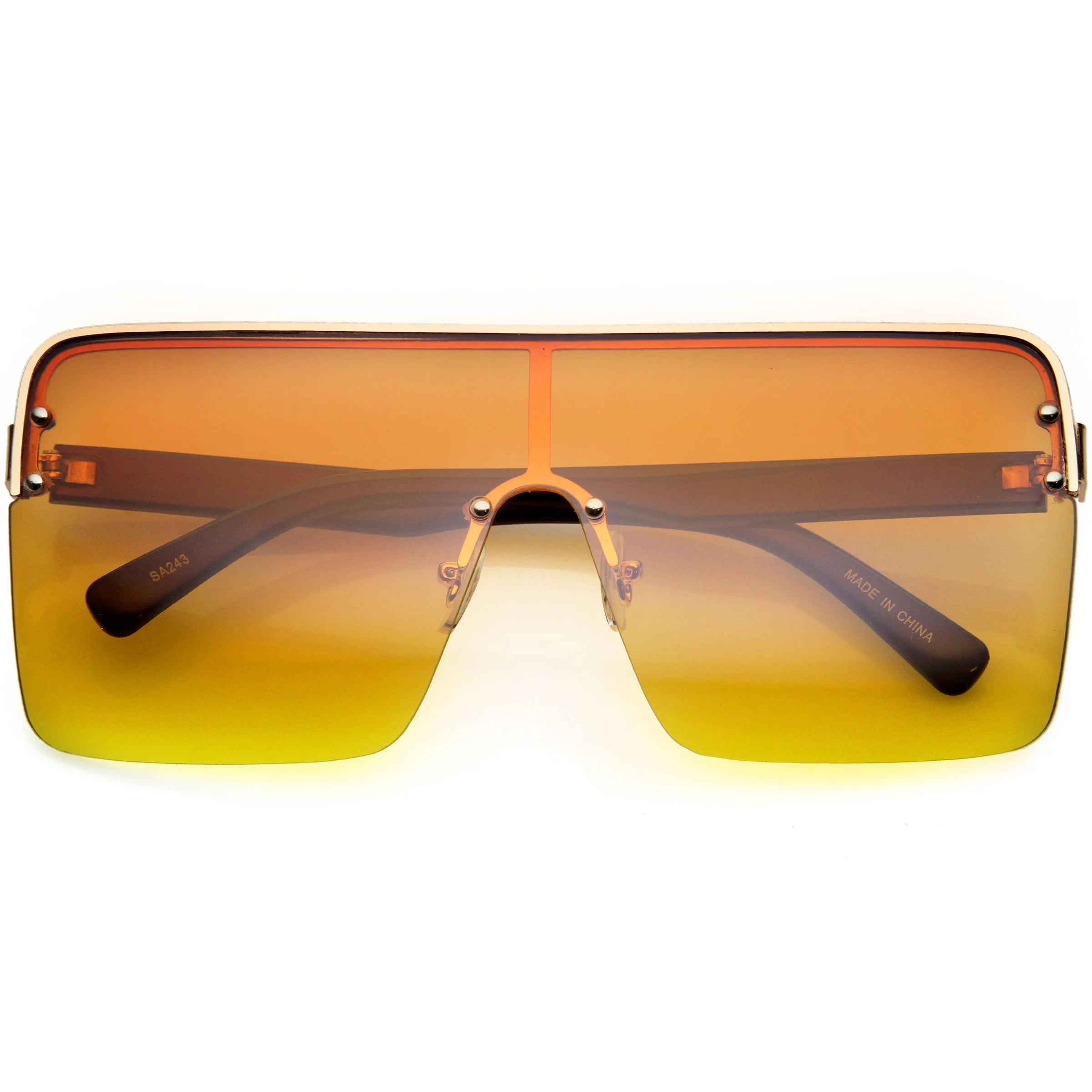 Oversize Semi Rimless Gradient Lens Shield Sunglasses D123 sold by ZeroUV product image thumbnail 3
