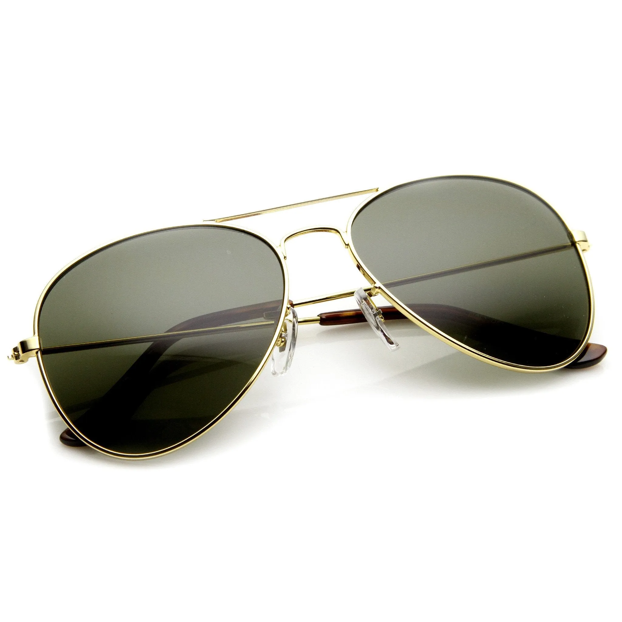 Limited Dead Stock Glass Lens Classic Metal Military Aviator Sunglasses 1042 sold by ZeroUV product image thumbnail 3
