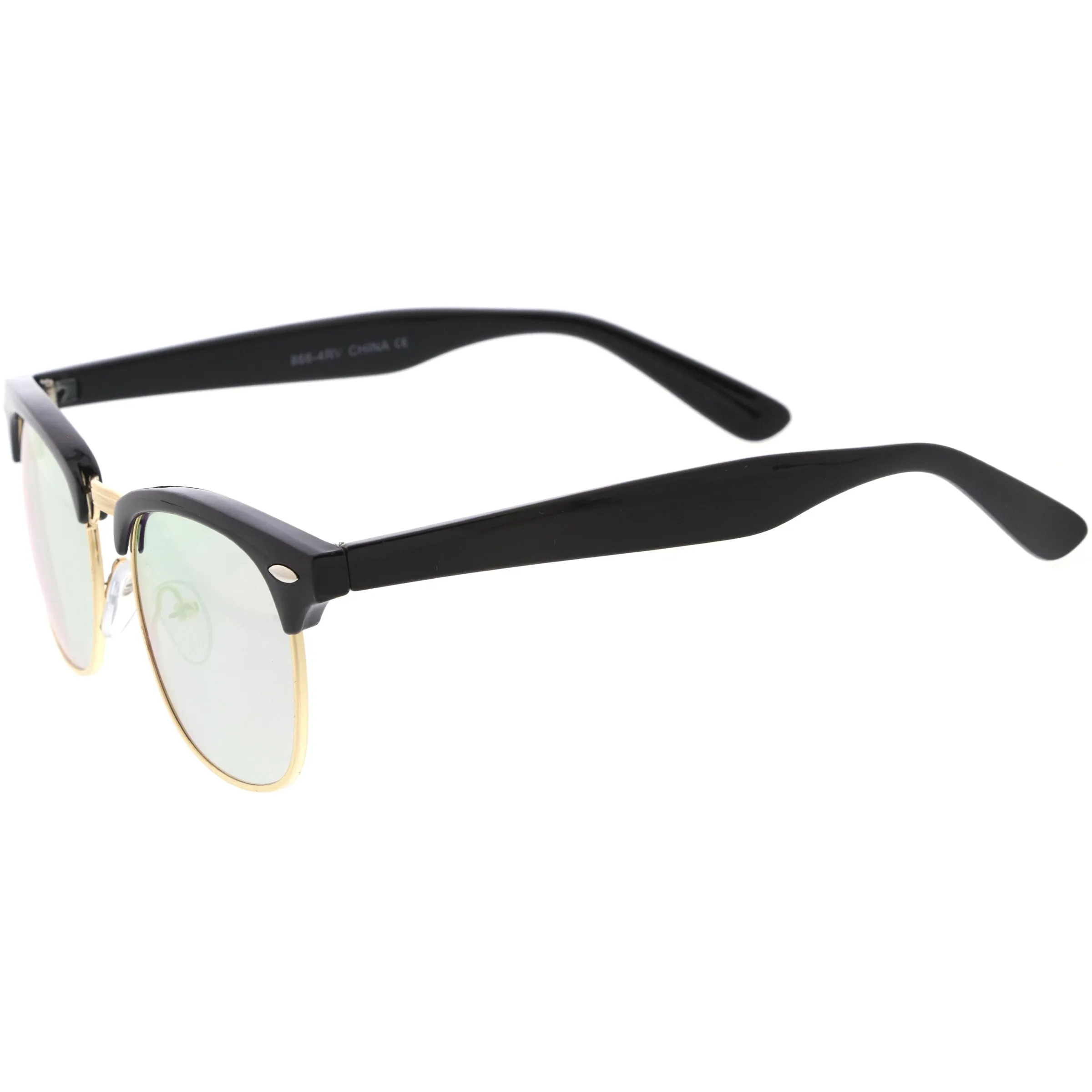 Retro Horned Rim Half Frame Flash Mirror Lens Sunglasses 9309 sold by ZeroUV product image thumbnail 5