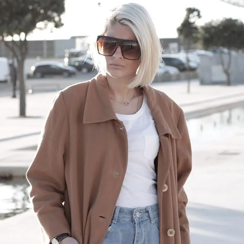 Oversize Square Retro Block Hipster Sunglasses 9259 sold by ZeroUV product image thumbnail 3