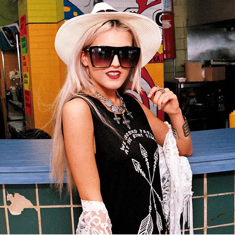 Oversize Square Retro Block Hipster Sunglasses 9259 sold by ZeroUV product image thumbnail 2