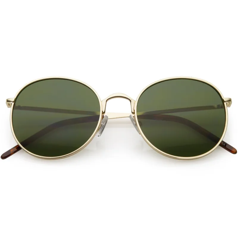 Indie Round Retro Modern Flat Lens Dapper Sunglasses C519 sold by ZeroUV