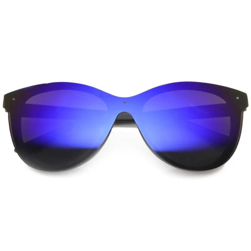 Ultra Futuristic Flat Shield Sunglasses With Mirror Lenses 9737 sold by ZeroUV