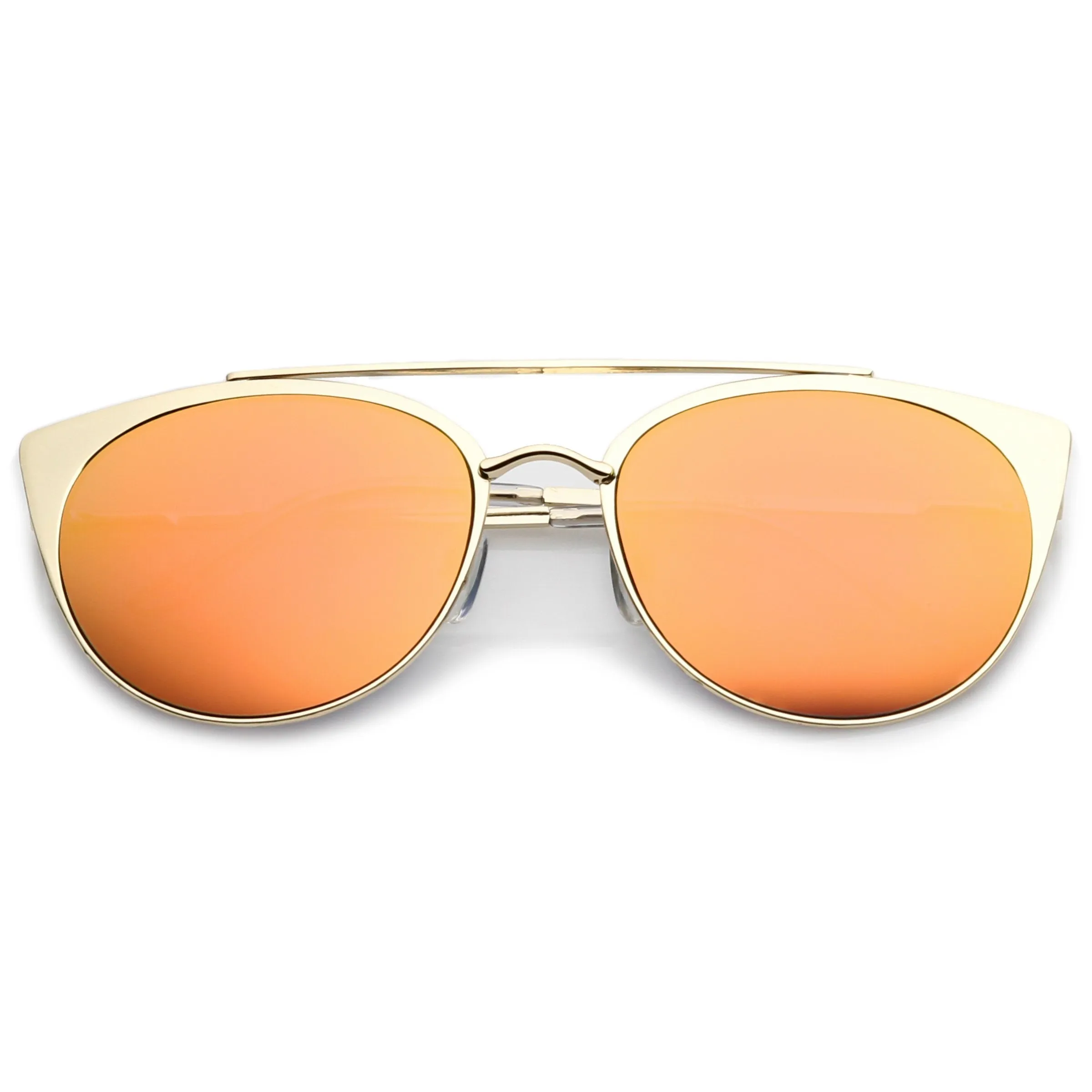 Premium Laser Cut Half Frame Flat Mirrored Lens Sunglasses C364 sold by ZeroUV