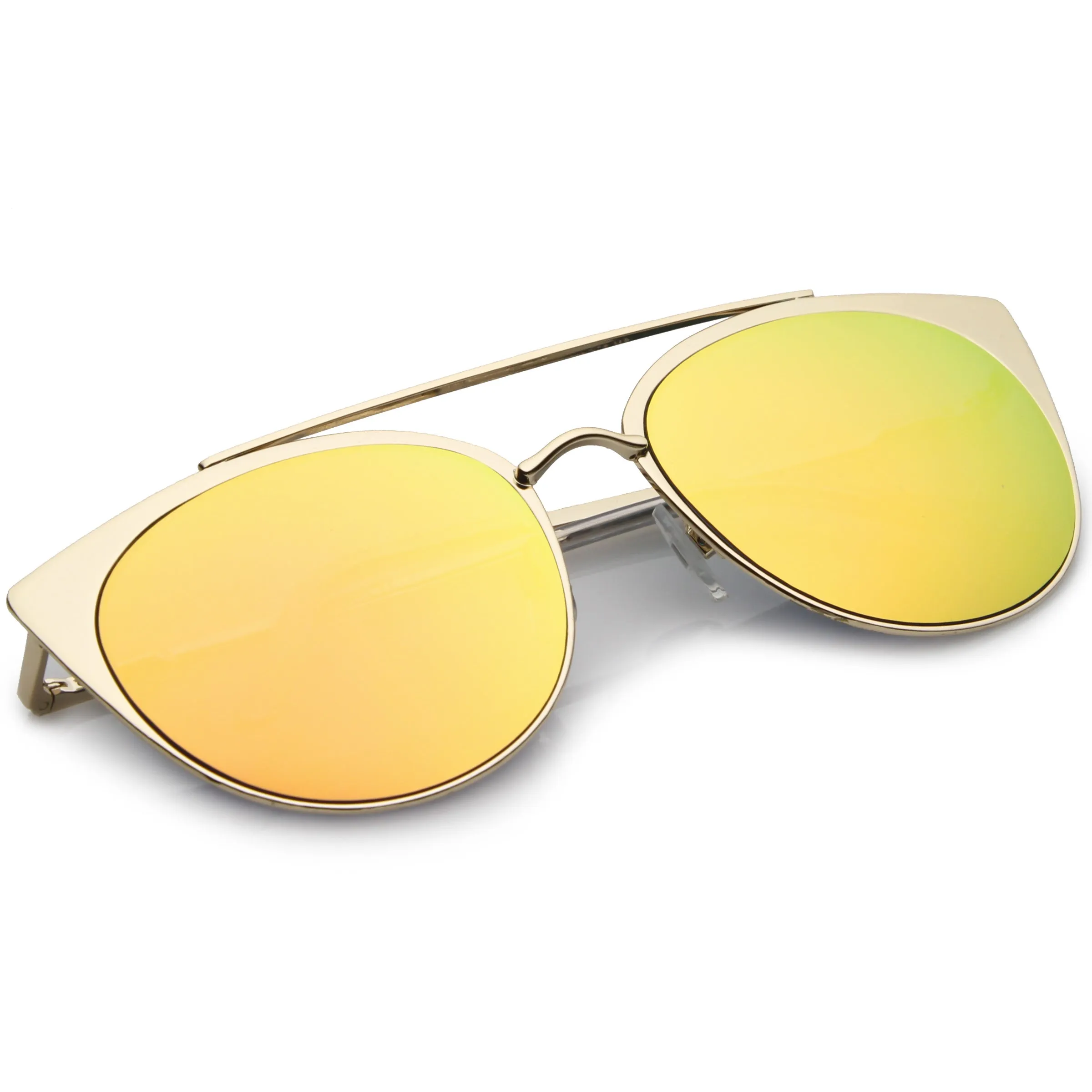 Premium Laser Cut Half Frame Flat Mirrored Lens Sunglasses C364 sold by ZeroUV product image thumbnail 4