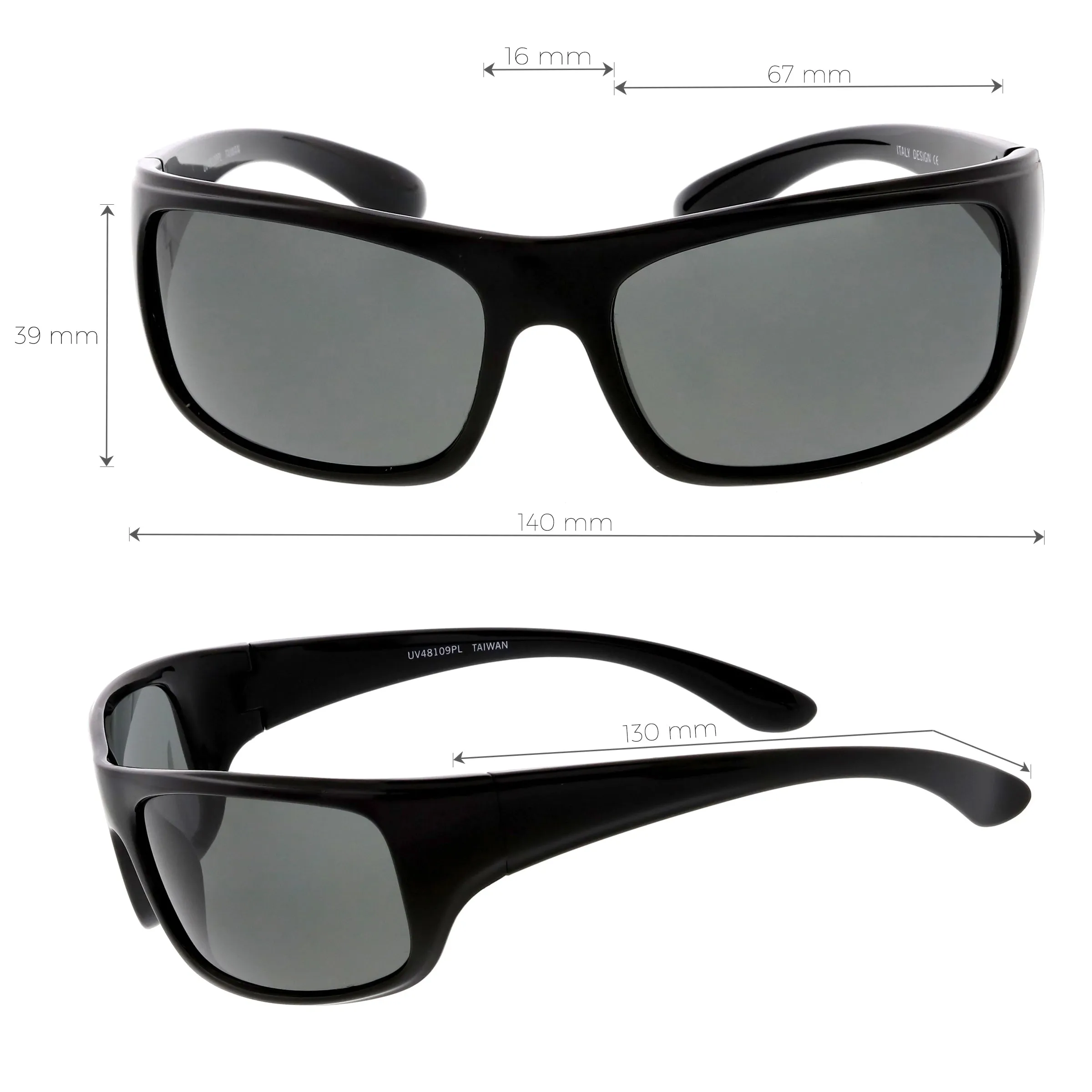 Active Lifestyle Polarized Lens Sports Wrap Rectangle Sunglasses C903 sold by ZeroUV product image thumbnail 3