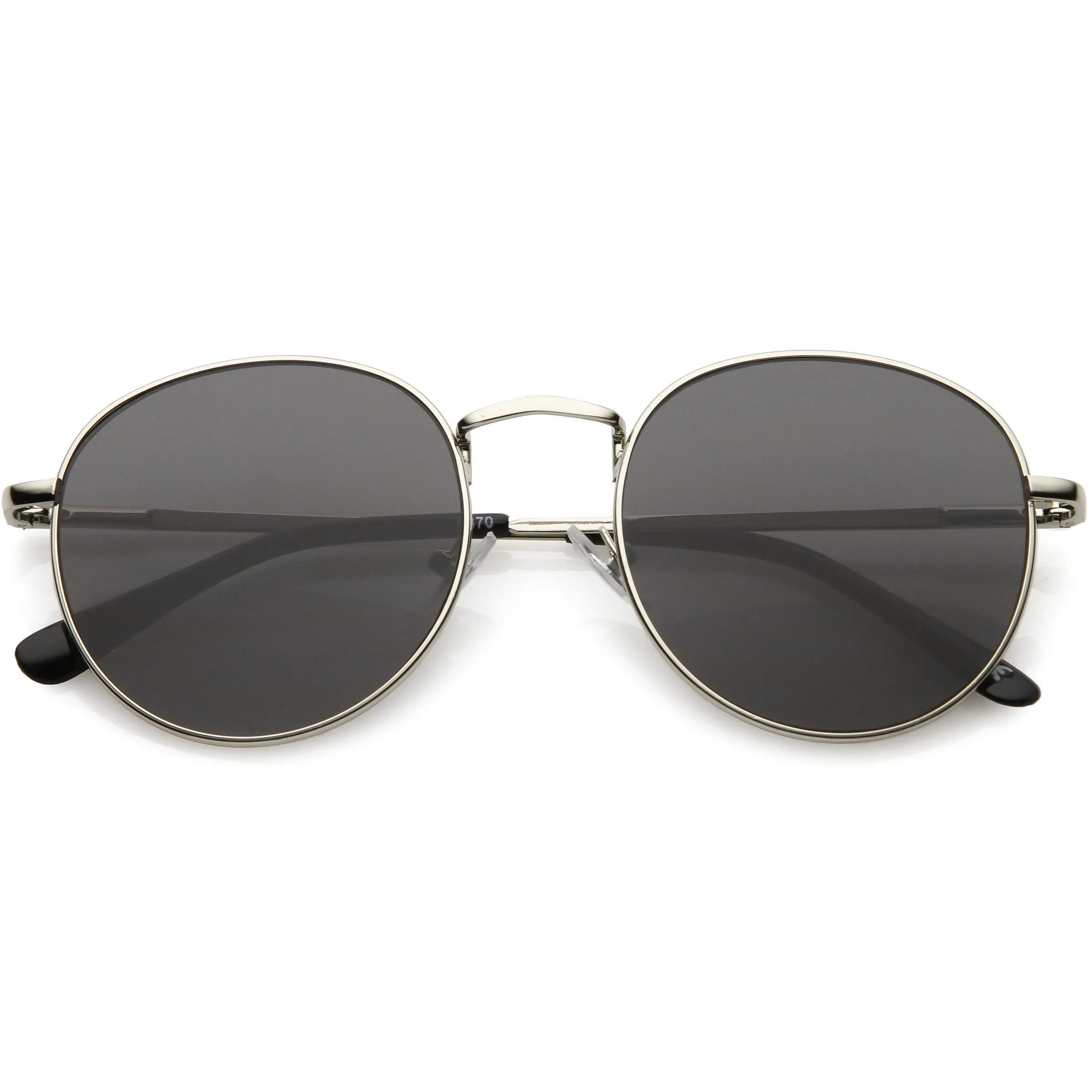 Vintage Dapper Round Flat Lens Metal Sunglasses C343 sold by ZeroUV