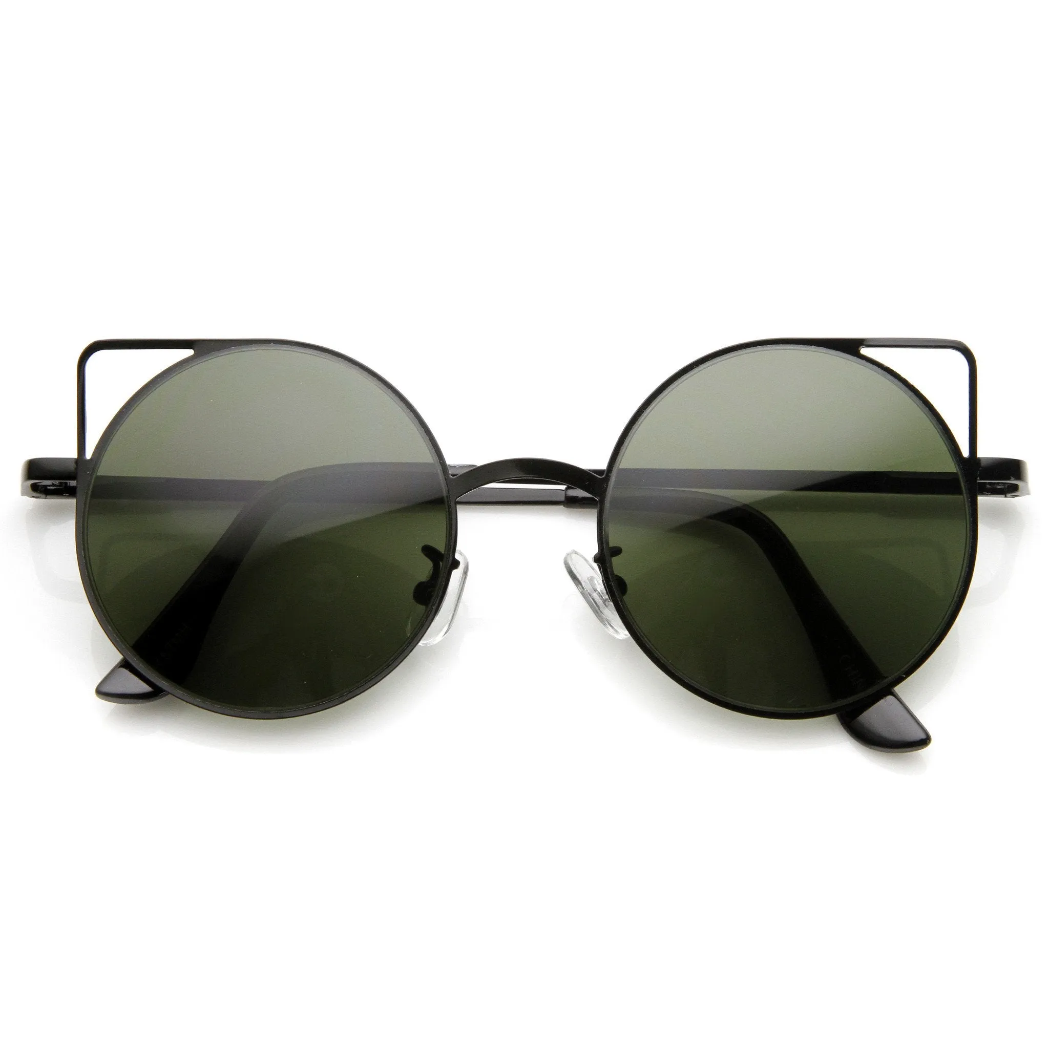 Women's Thin Laser Cut Metal Circle Cat Eye Sunglasses 9174 sold by ZeroUV product image thumbnail 5