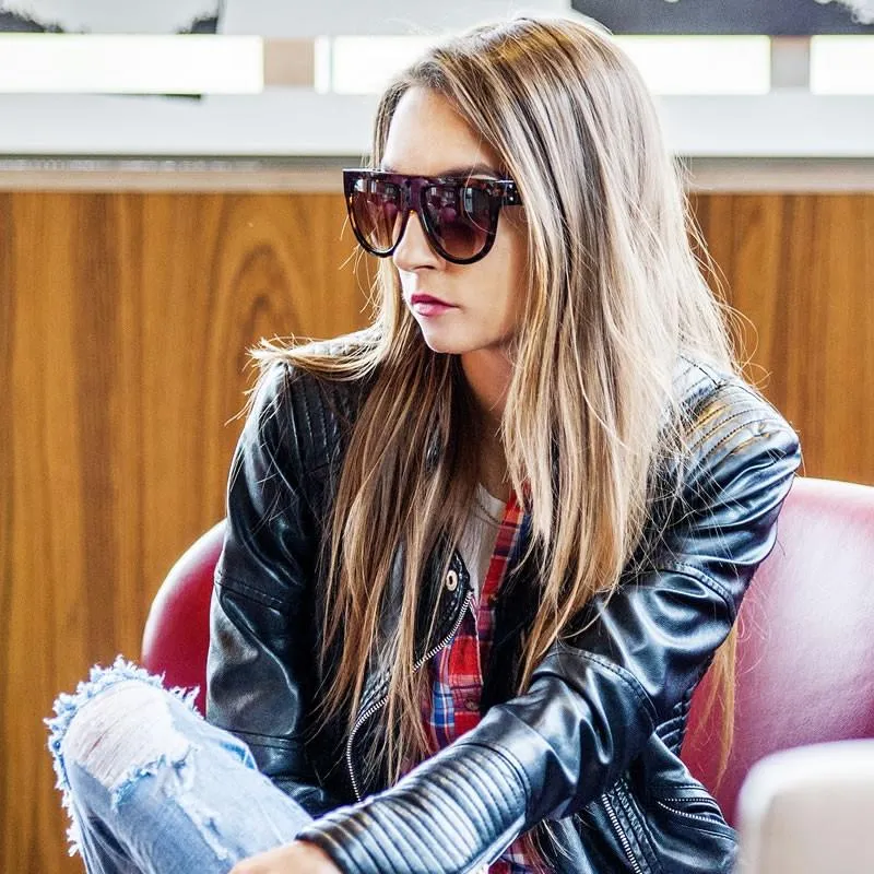 Large Oversized Flat Top Teardrop Frame Aviator Sunglasses 9142 sold by ZeroUV product image thumbnail 4