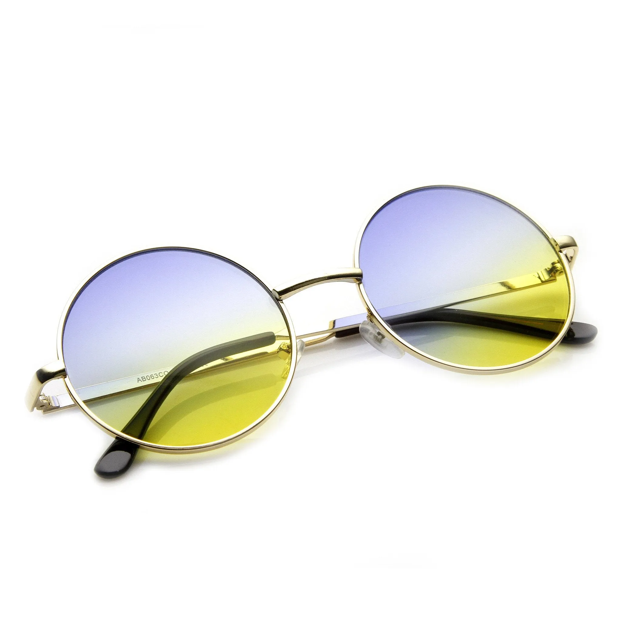 Retro Lennon Inspired Round Multi Color Rainbow Lens Sunglasses 9204 sold by ZeroUV product image thumbnail 4