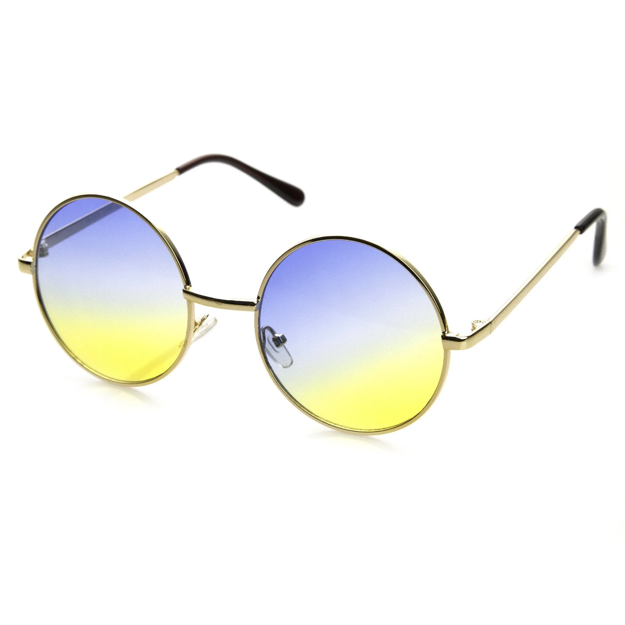 Retro Lennon Inspired Round Multi Color Rainbow Lens Sunglasses 9204 sold by ZeroUV product image thumbnail 2