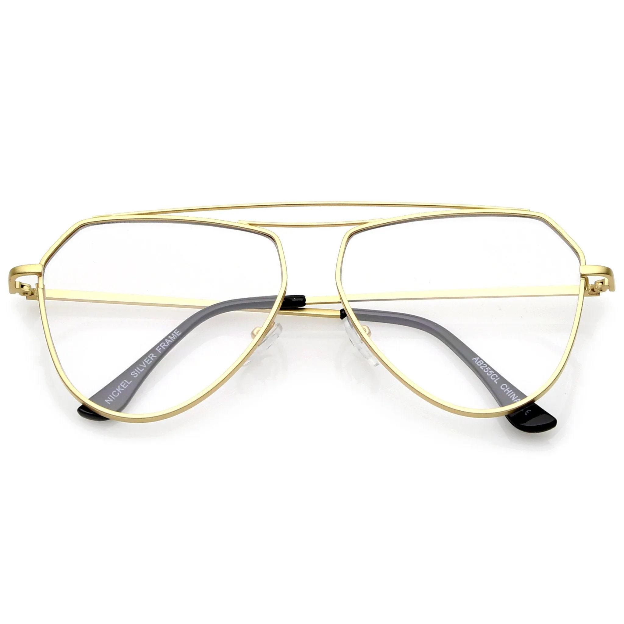 Modern Geometric Laser Cut Penta Clear Flat Lens Glasses A954 sold by ZeroUV