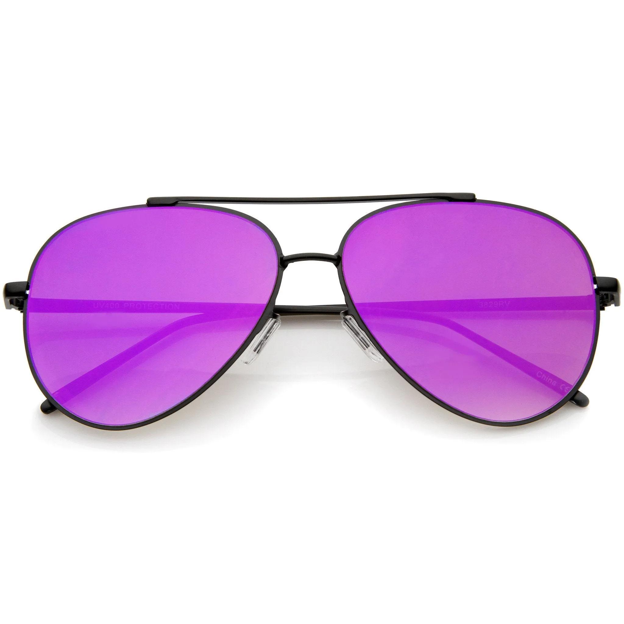 Modern Rimless Mirrored Flat Lens Aviator Sunglasses A230 sold by ZeroUV