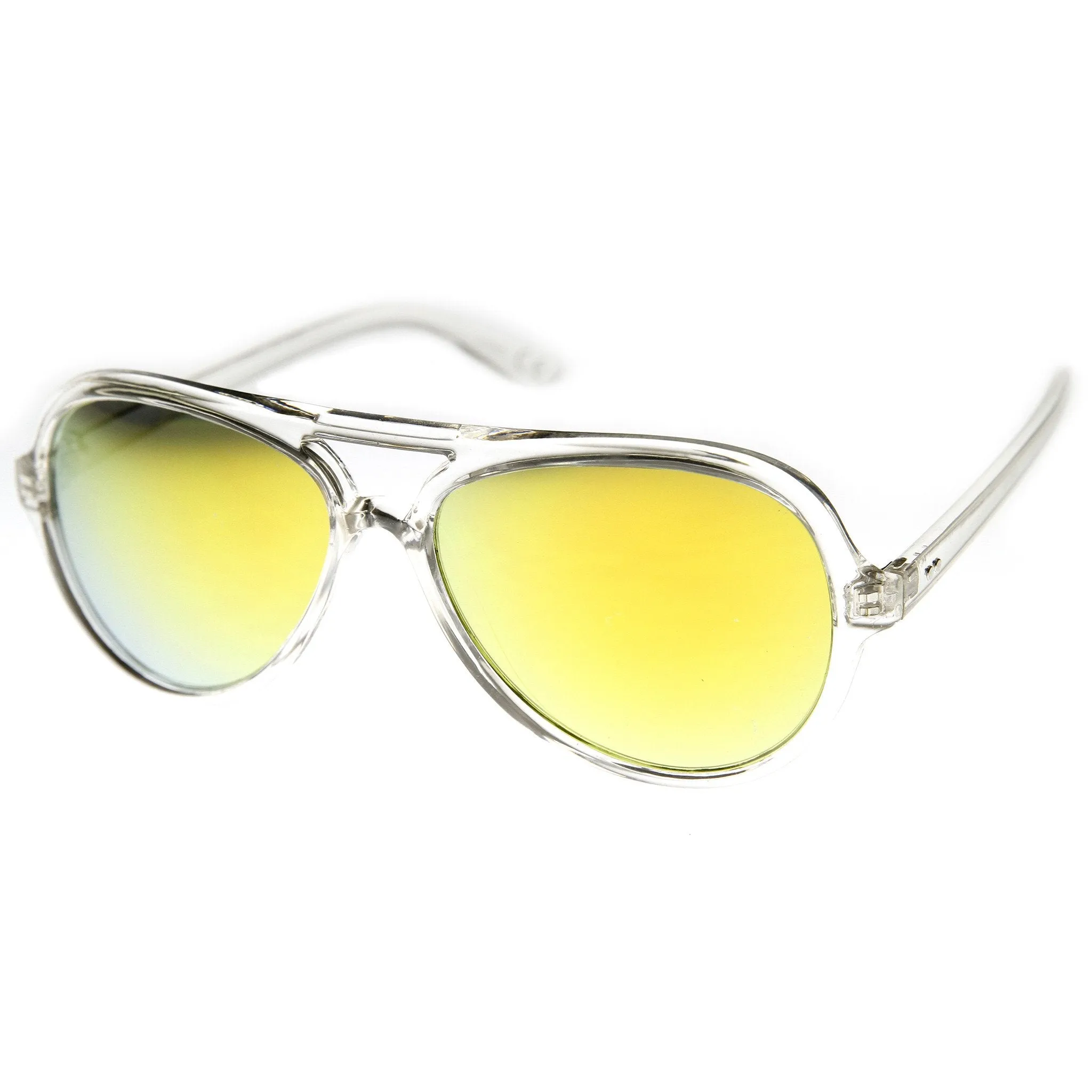 Transparent Retro Party Flash Mirror Lens Aviator Sunglasses 9477 sold by ZeroUV product image thumbnail 4