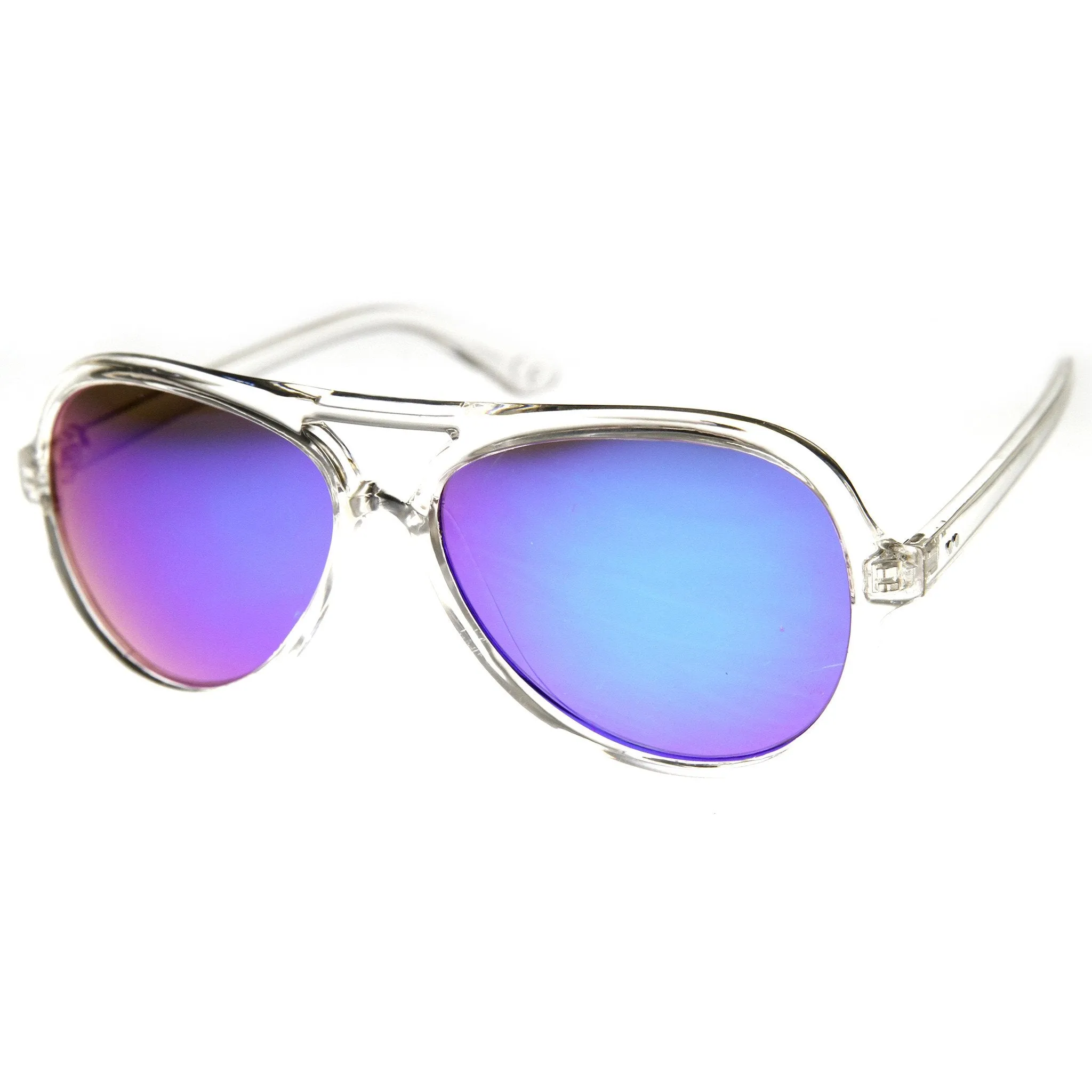 Transparent Retro Party Flash Mirror Lens Aviator Sunglasses 9477 sold by ZeroUV product image thumbnail 5