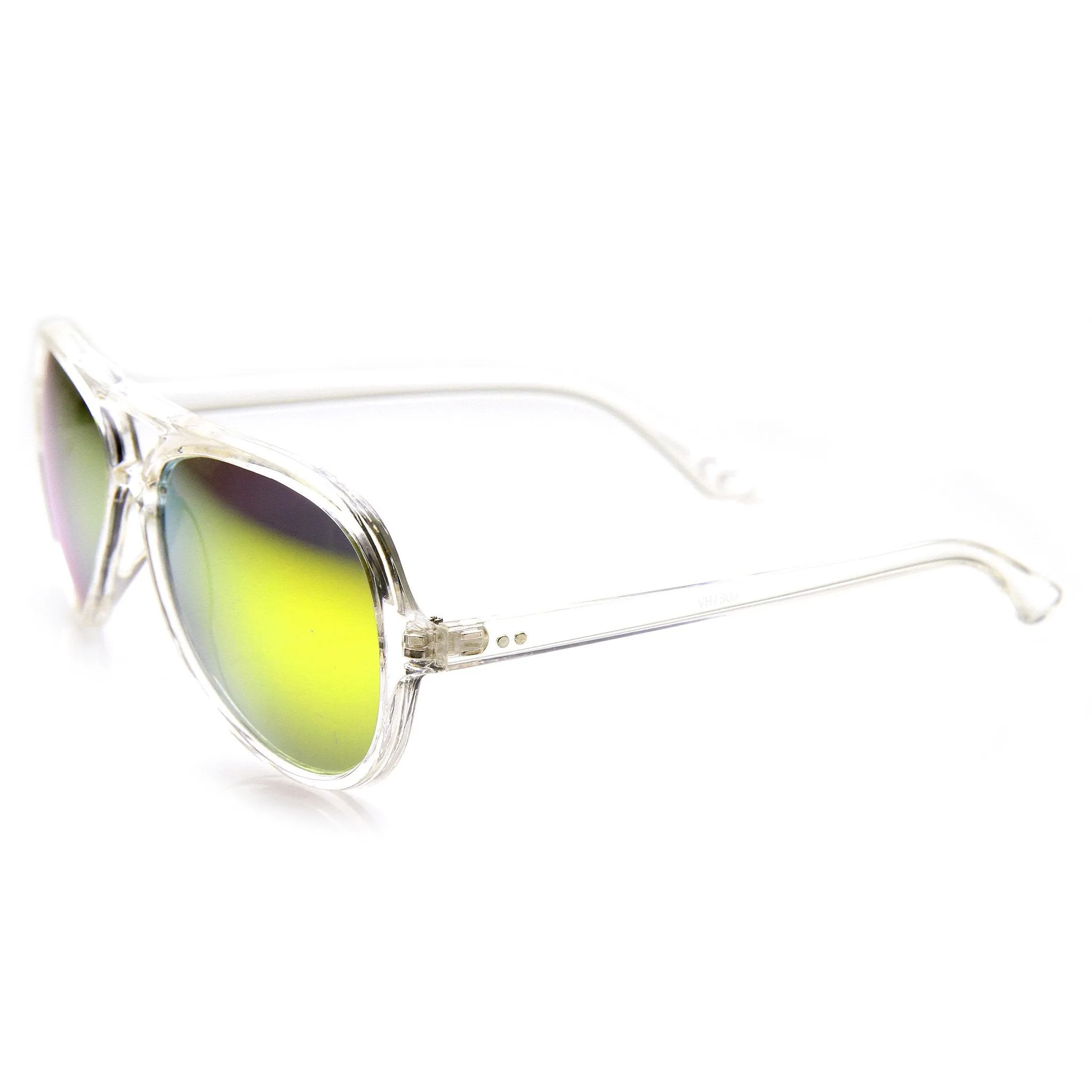 Transparent Retro Party Flash Mirror Lens Aviator Sunglasses 9477 sold by ZeroUV product image thumbnail 2