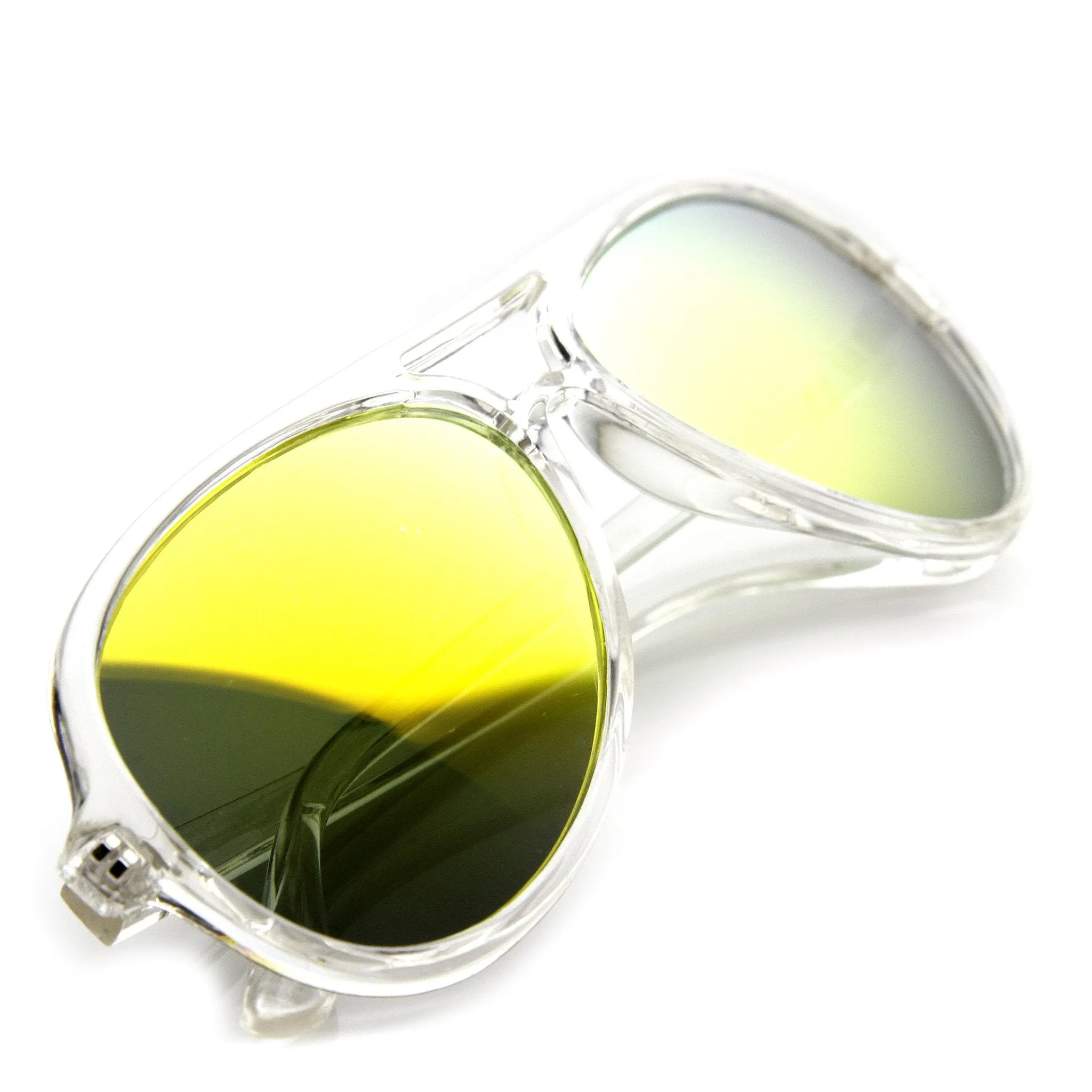 Transparent Retro Party Flash Mirror Lens Aviator Sunglasses 9477 sold by ZeroUV product image thumbnail 3