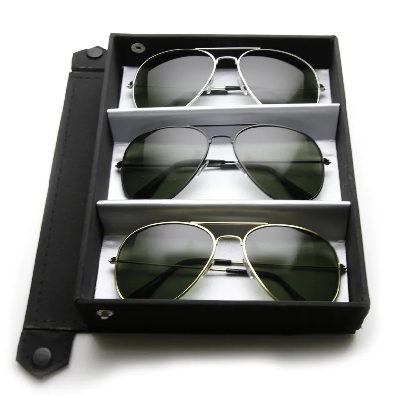 Limited Edition Classic Metal Military Aviator Sunglasses + Travel Case 1041 sold by ZeroUV