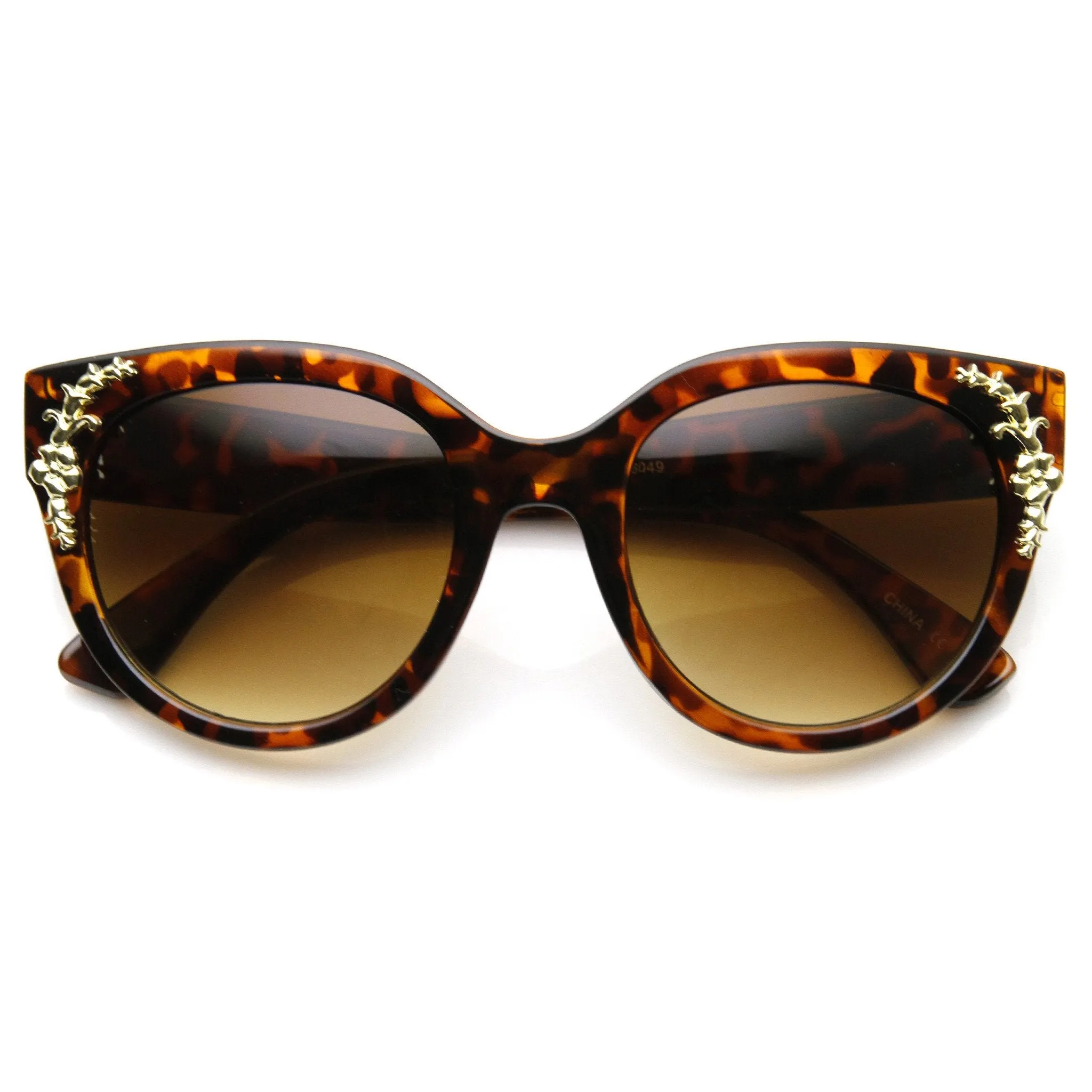 Womens Retro Oversize Flower Adorned Cat Eye Sunglasses 9320 sold by ZeroUV product image thumbnail 5