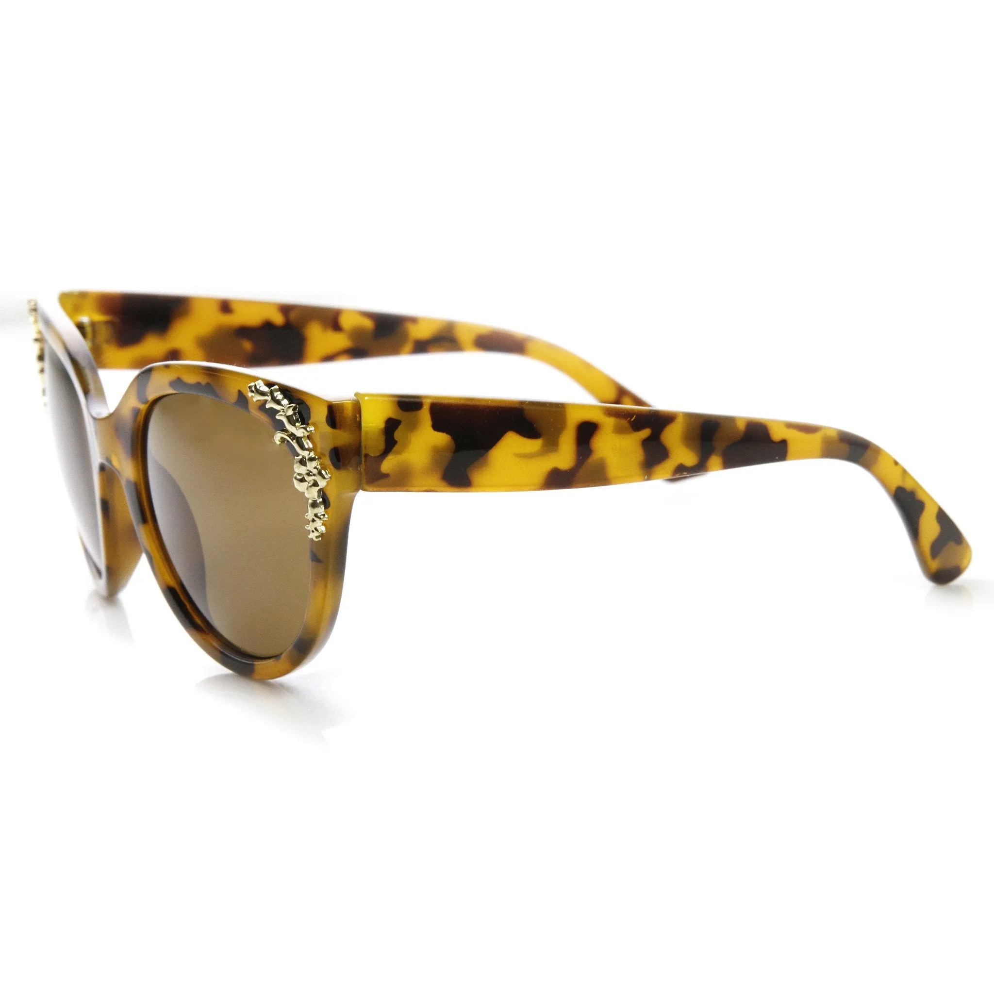 Womens Retro Oversize Flower Adorned Cat Eye Sunglasses 9320 sold by ZeroUV product image thumbnail 3