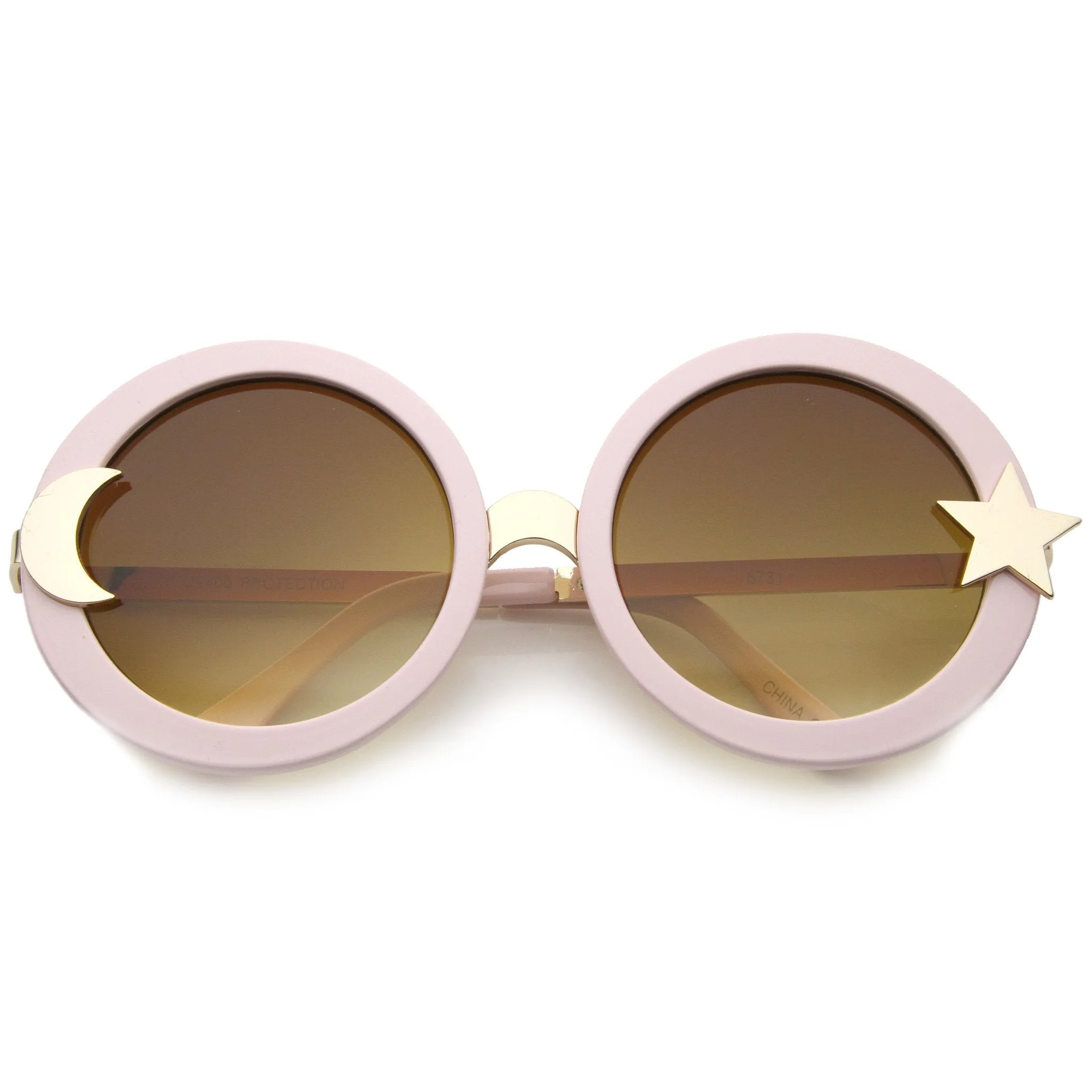Women's Oversize Moon And Star Round Sunglasses A331 sold by ZeroUV product image thumbnail 5