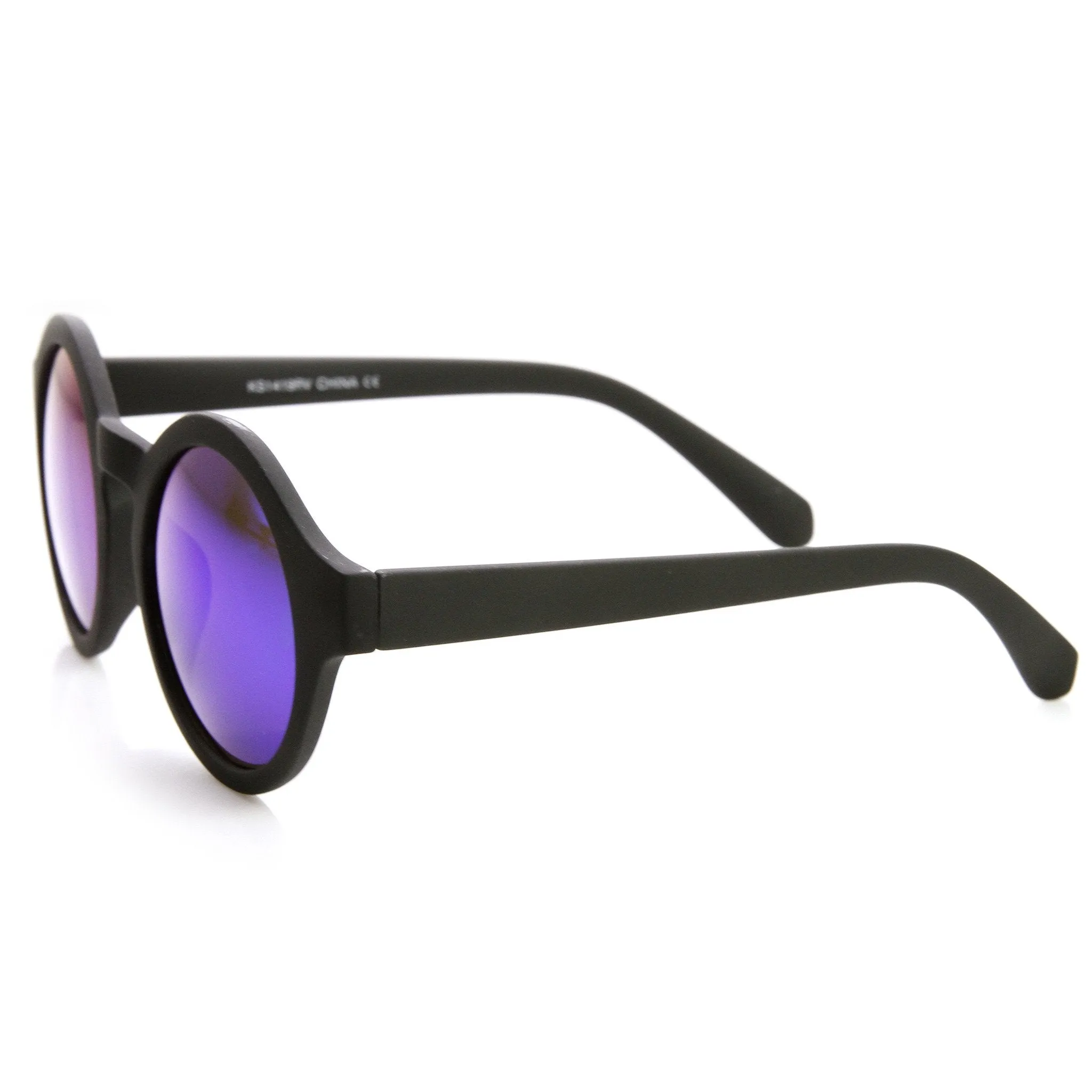 Retro Flash Mirrored Lens Keyhole Round Sunglasses 9312 sold by ZeroUV product image thumbnail 5
