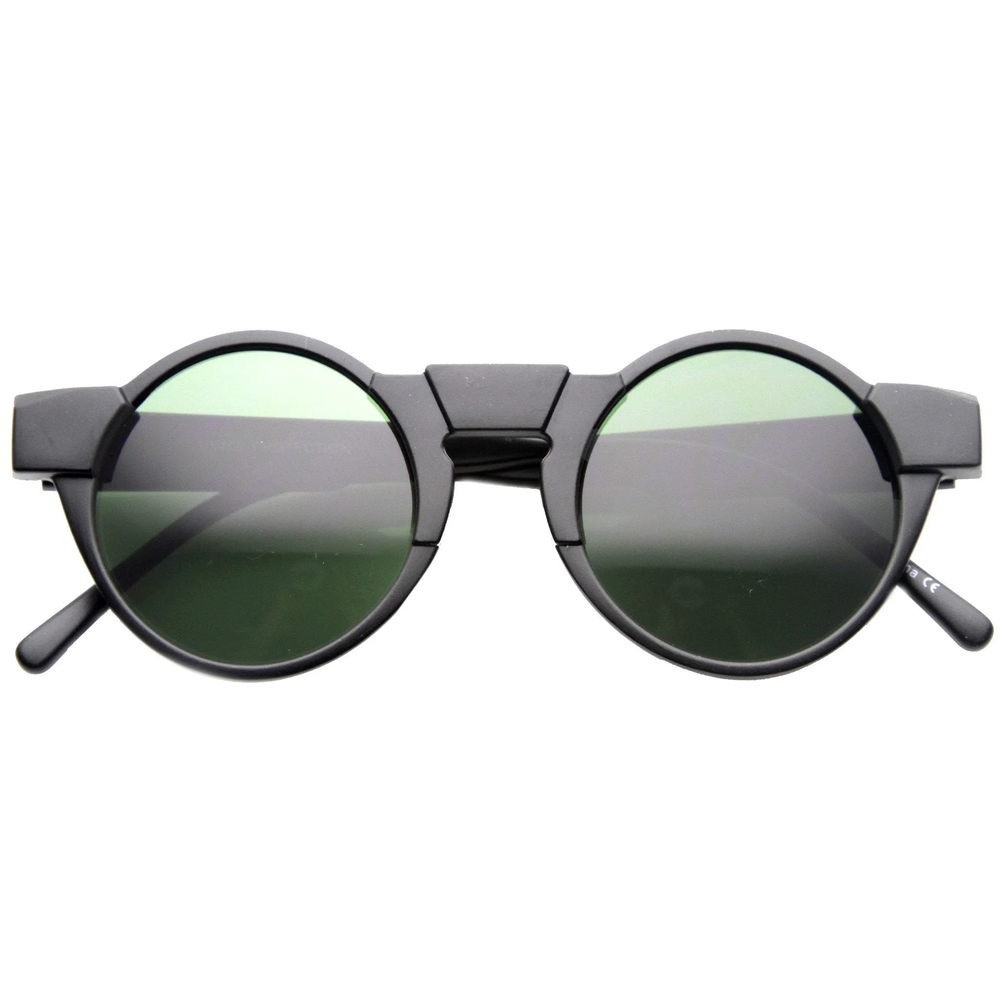 Unique Retro Futuristic Key Hole Round Horned Rim Sunglasses 9502 sold by ZeroUV product image thumbnail 5