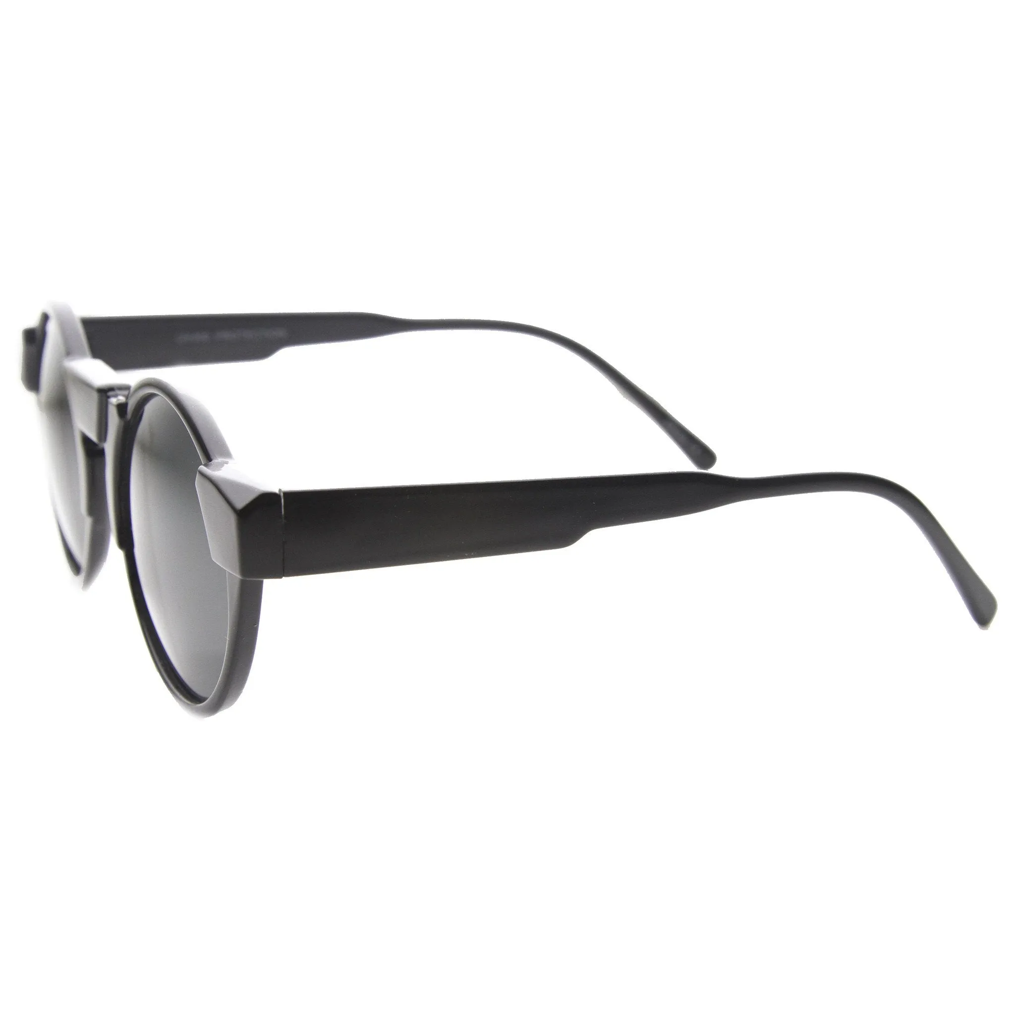 Unique Retro Futuristic Key Hole Round Horned Rim Sunglasses 9502 sold by ZeroUV product image thumbnail 3