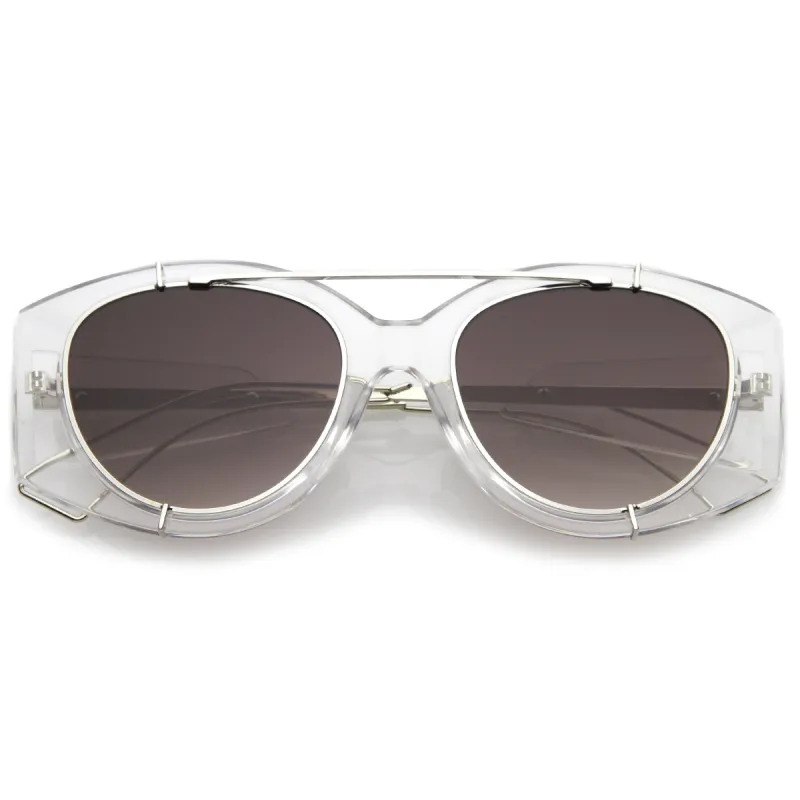 Retro Modern Translucent Round Aviator Sunglasses C328 sold by ZeroUV