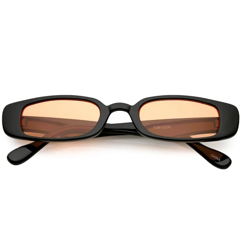 Unisex 90's Retro Thin Rectangle Color Tone Lens Sunglasses C549 sold by ZeroUV