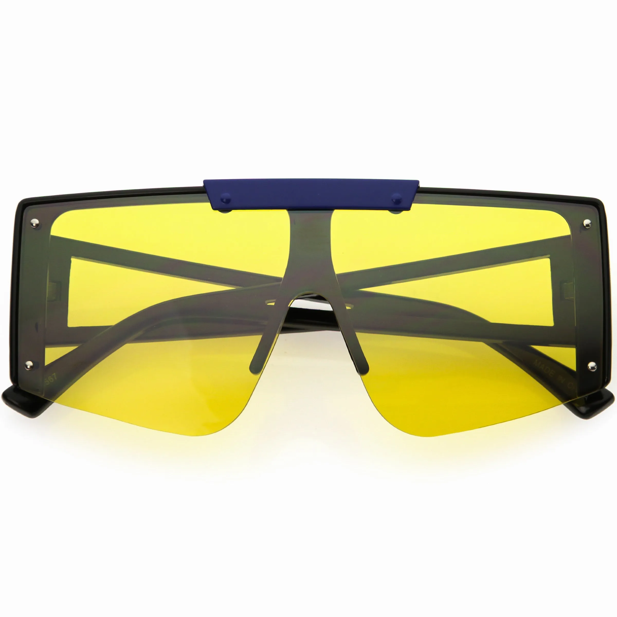 Oversize Modern Color Tone Sports Shield Flat Top Sunglasses D271 sold by ZeroUV product image thumbnail 3