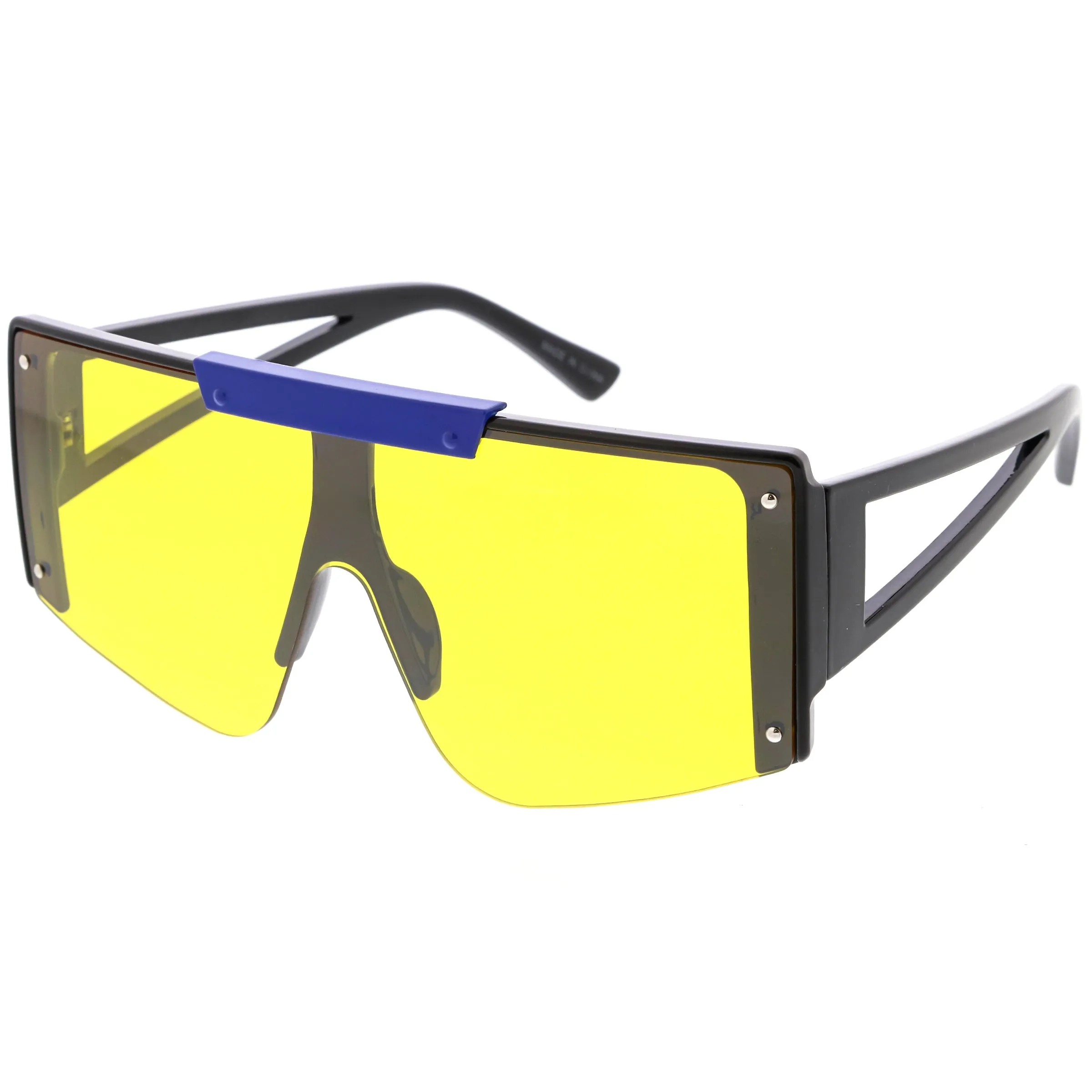 Oversize Modern Color Tone Sports Shield Flat Top Sunglasses D271 sold by ZeroUV product image thumbnail 5