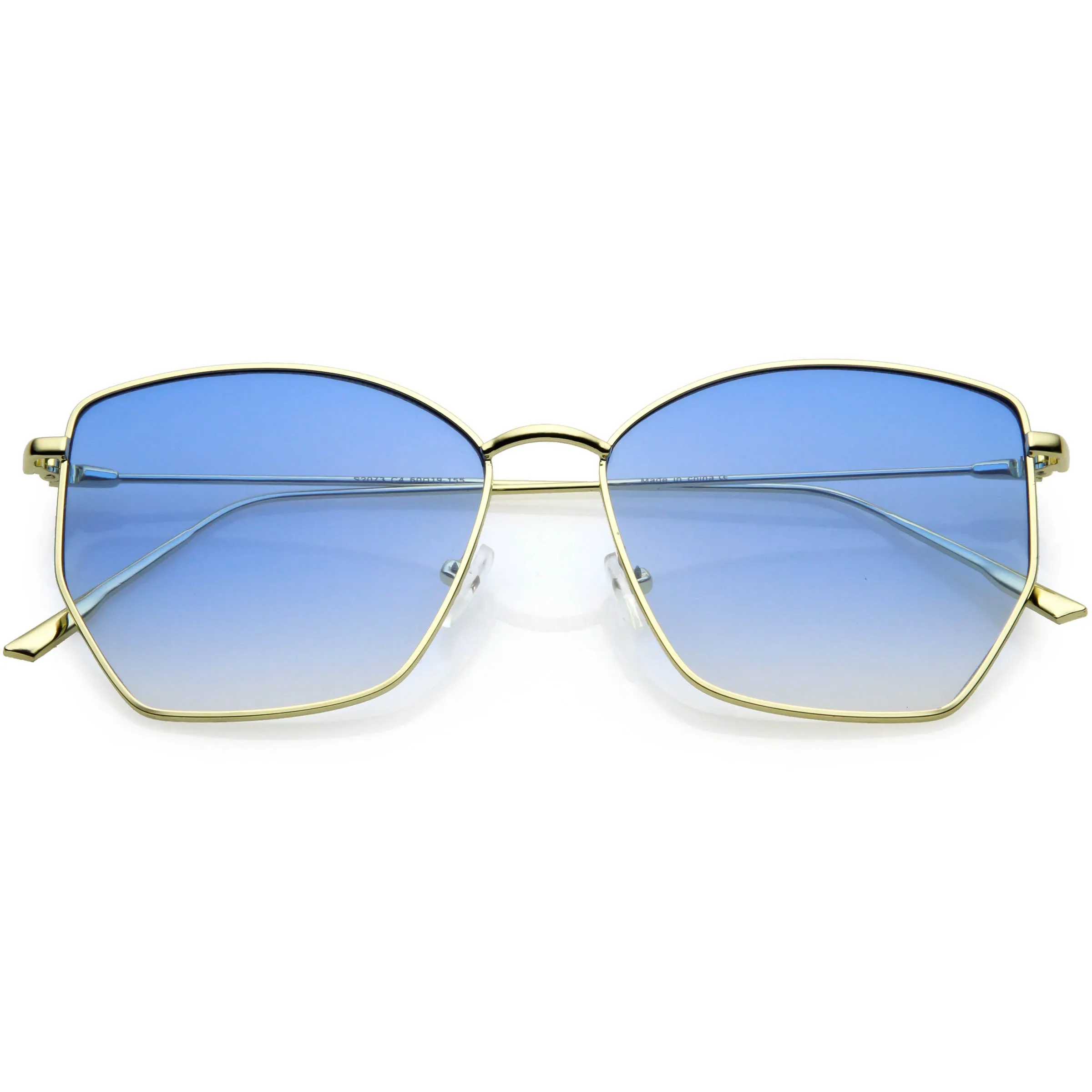 Women's Modern Geometric Thin Metal Frame Sunglasses C968 sold by ZeroUV product image thumbnail 4