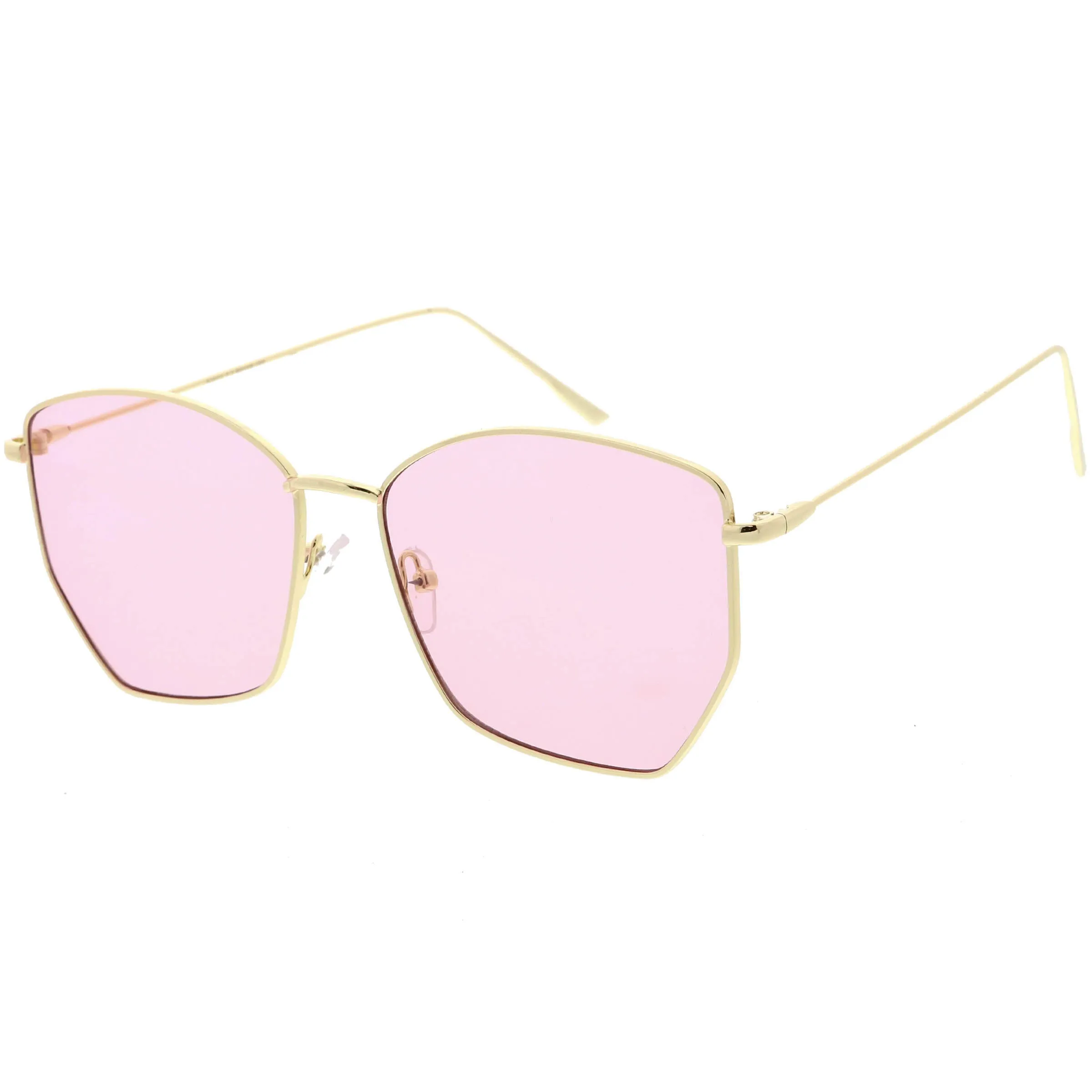 Women's Modern Geometric Thin Metal Frame Sunglasses C968 sold by ZeroUV product image thumbnail 2