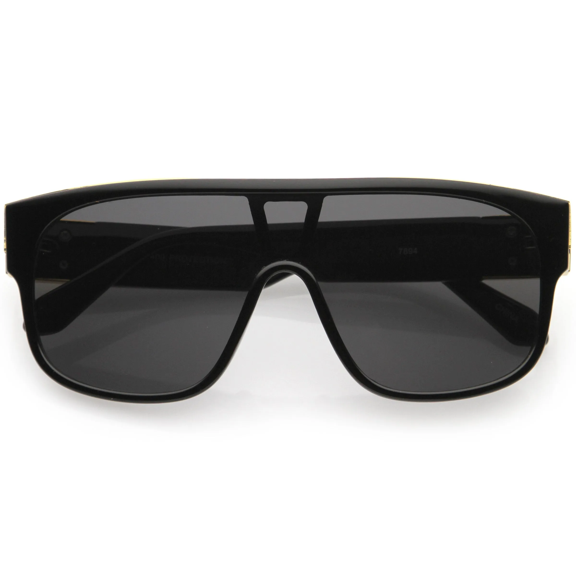 Sleek Oversize Neutral Square Lens Flat Top Shield Sunglasses D098 sold by ZeroUV product image thumbnail 3