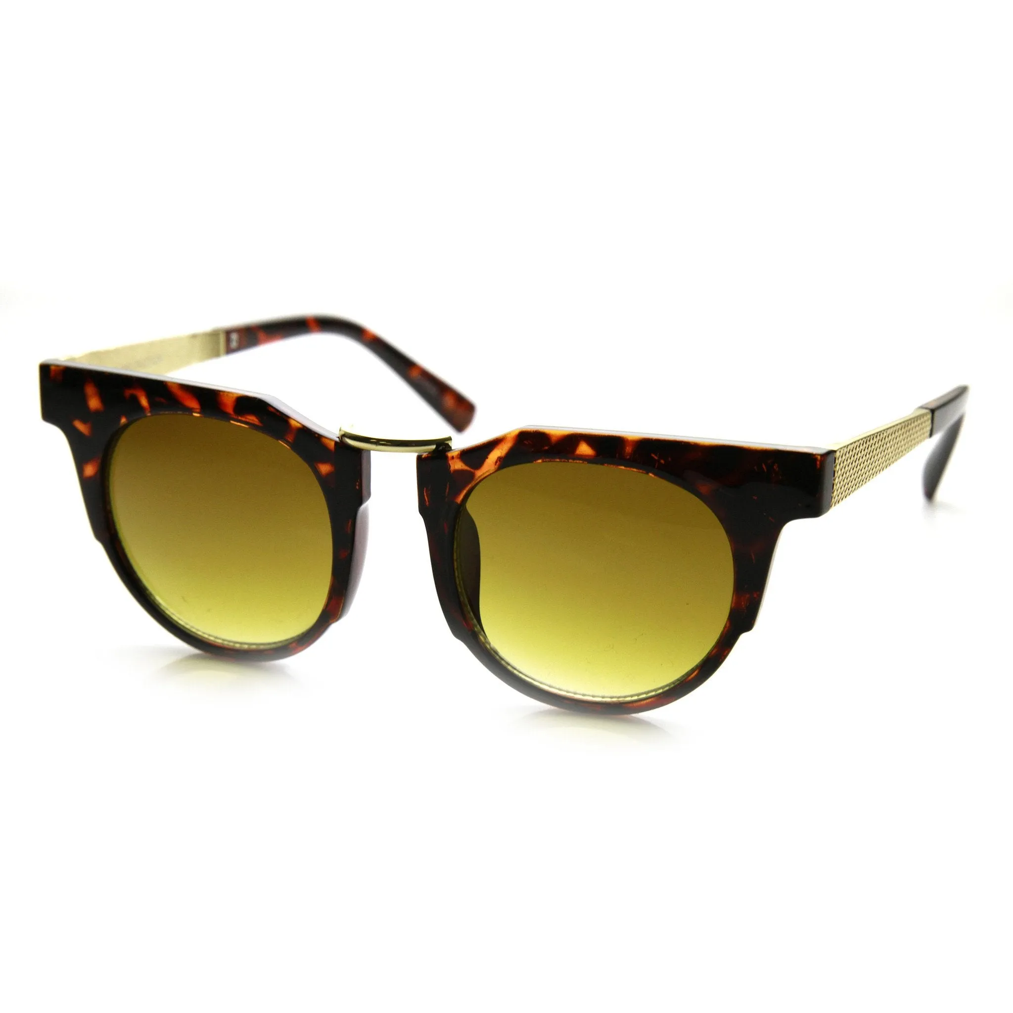 Retro Modern Fashion Flat Top Round Lens Sunglasses 9490 sold by ZeroUV