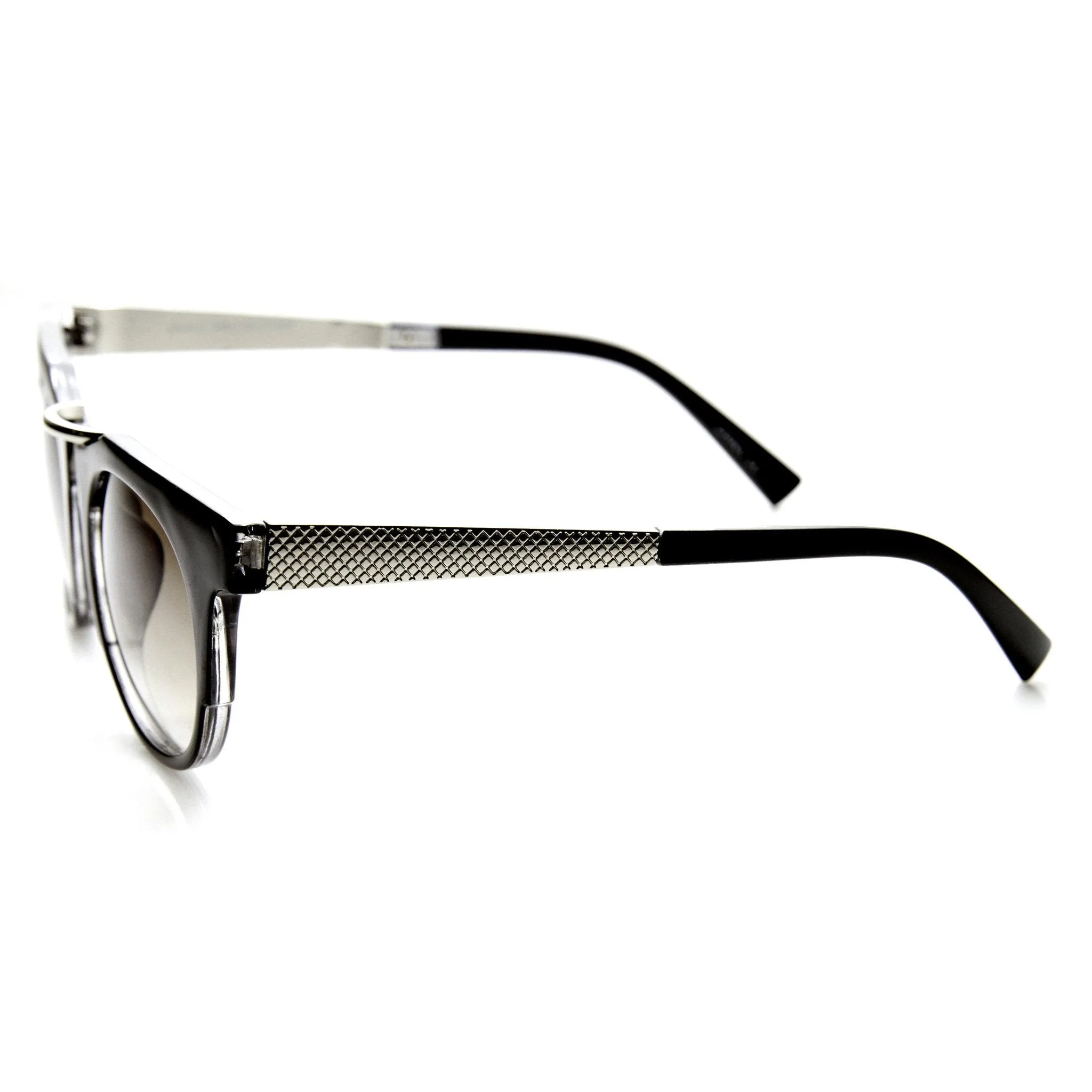 Retro Modern Fashion Flat Top Round Lens Sunglasses 9490 sold by ZeroUV product image thumbnail 5