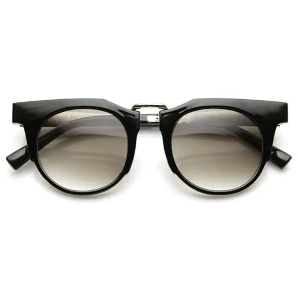 Retro Modern Fashion Flat Top Round Lens Sunglasses 9490 sold by ZeroUV product image thumbnail 3