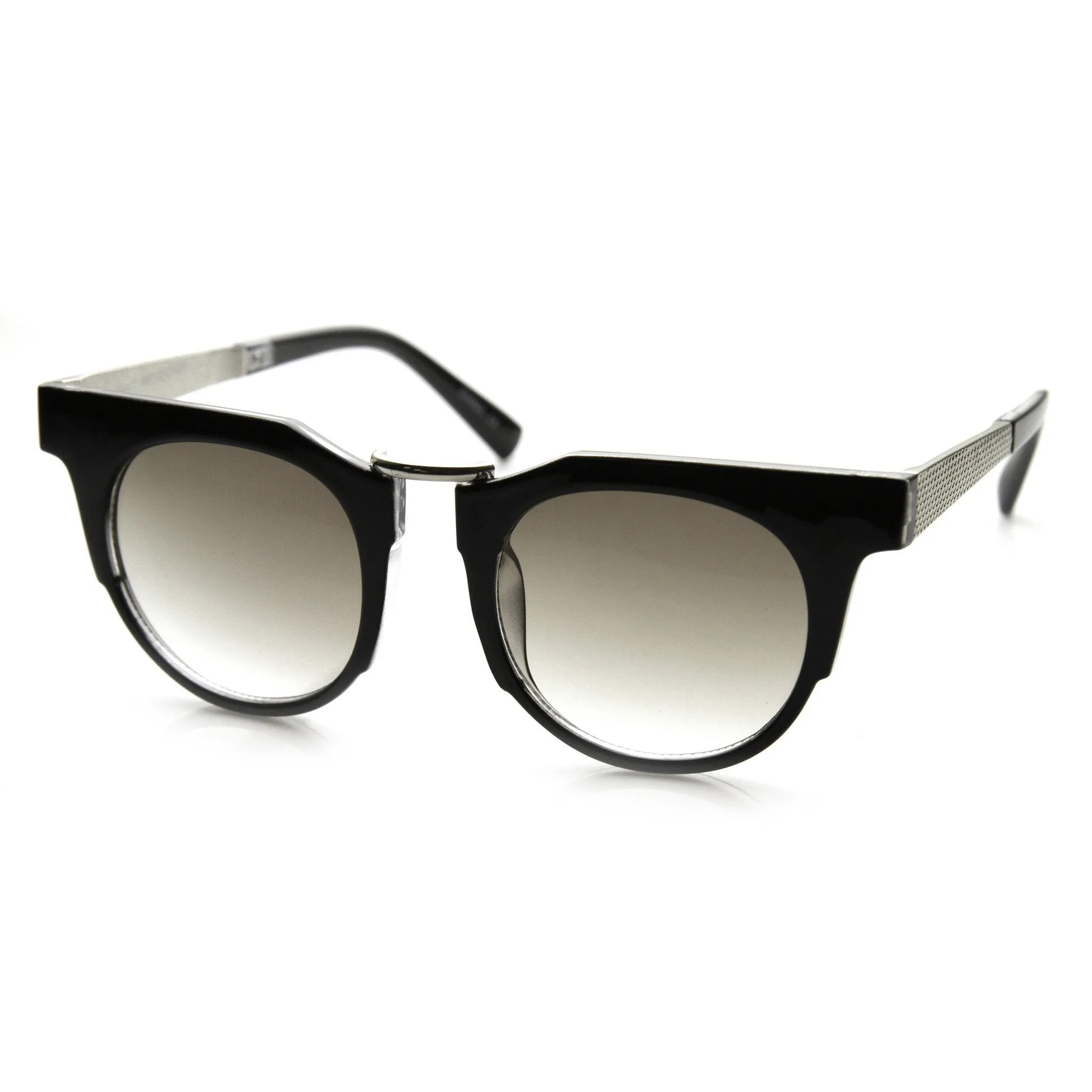 Retro Modern Fashion Flat Top Round Lens Sunglasses 9490 sold by ZeroUV product image thumbnail 4