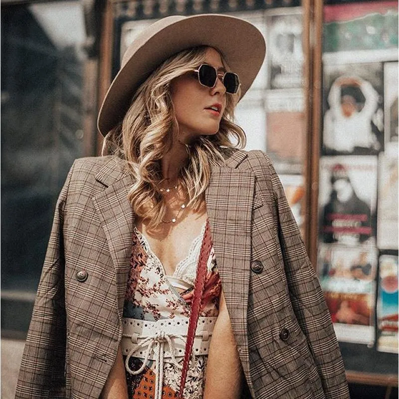 Retro Small Hexagon Colored Flat Lens Metal Frame Sunglasses C472 sold by ZeroUV product image thumbnail 4