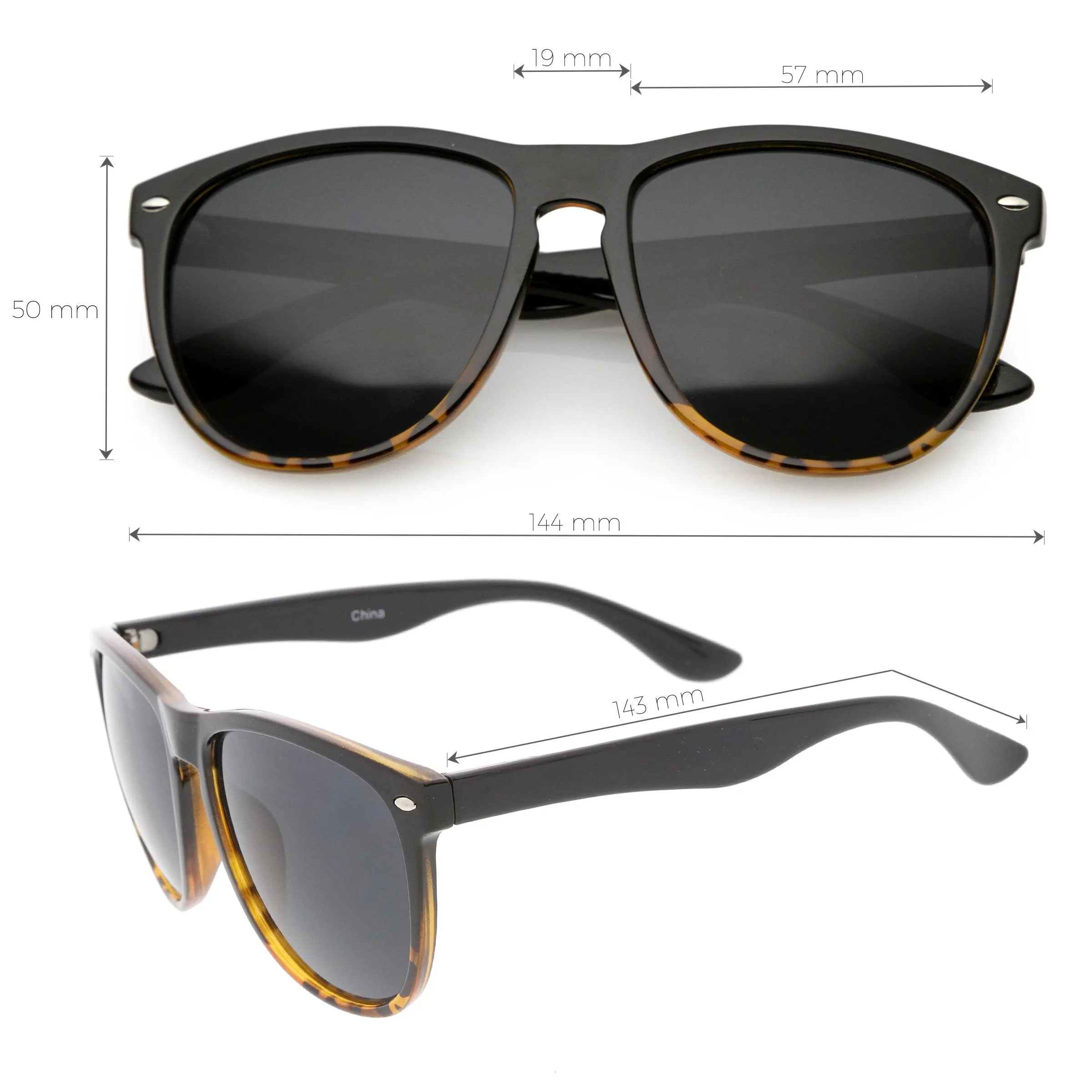 Round P3 Indie Dapper Key Hole Horned Rim Sunglasses C694 sold by ZeroUV product image thumbnail 2