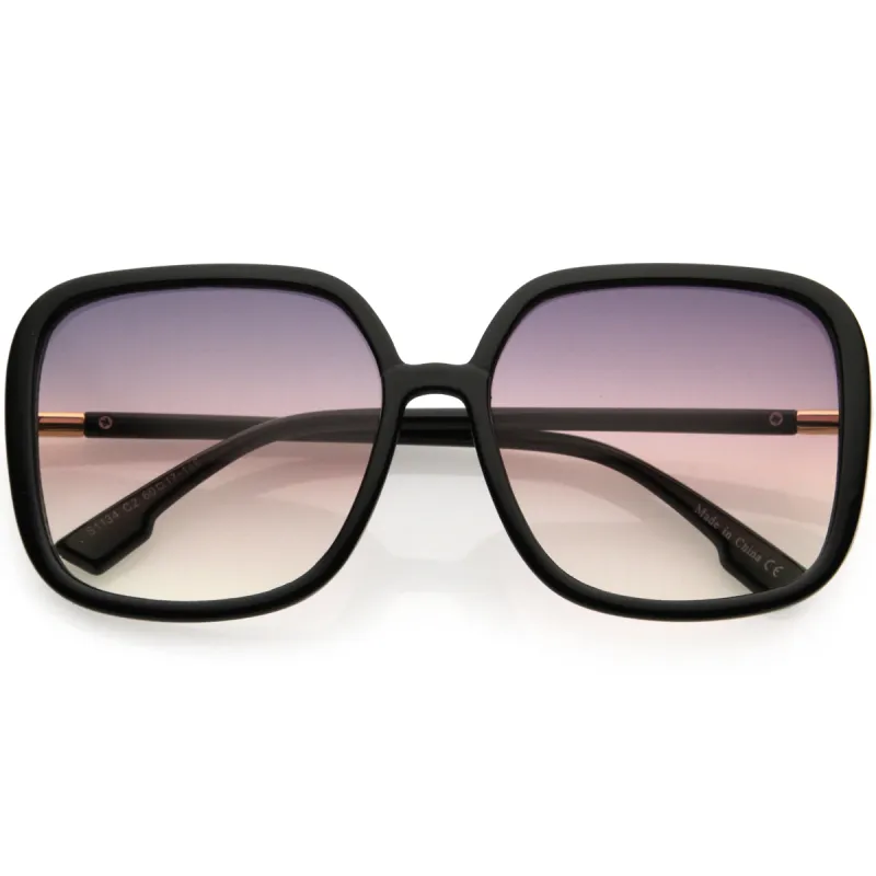 Oversize Elegant Lightweight Neutral Gradient Lens Women's Square Sunglasses D057 sold by ZeroUV