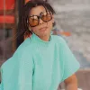 Oversize Elegant Lightweight Neutral Gradient Lens Women's Square Sunglasses D057 sold by ZeroUV