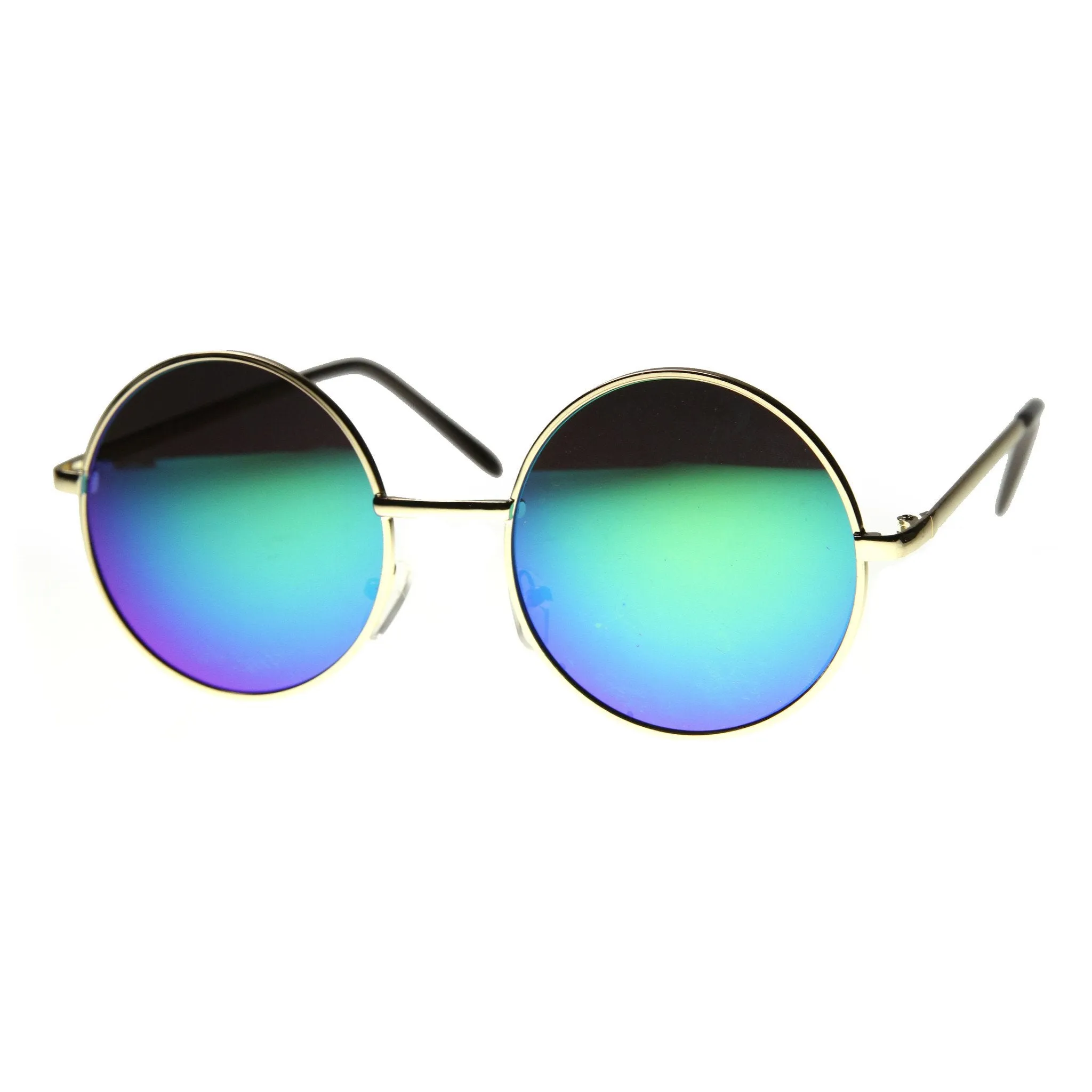 Retro Hippie Round Flash Mirror Lens Metal Sunglasses 9636 sold by ZeroUV product image thumbnail 5