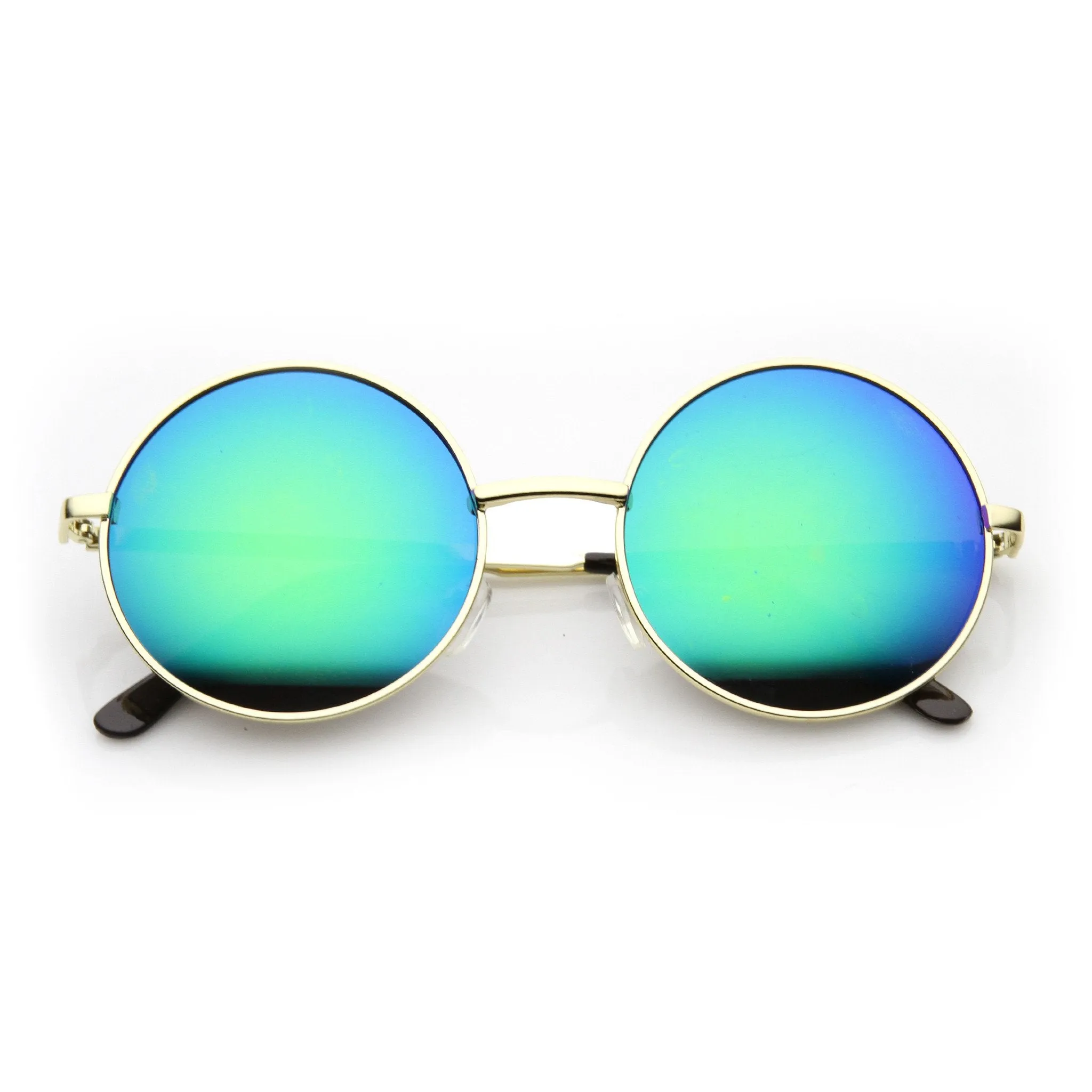 Retro Hippie Round Flash Mirror Lens Metal Sunglasses 9636 sold by ZeroUV product image thumbnail 4