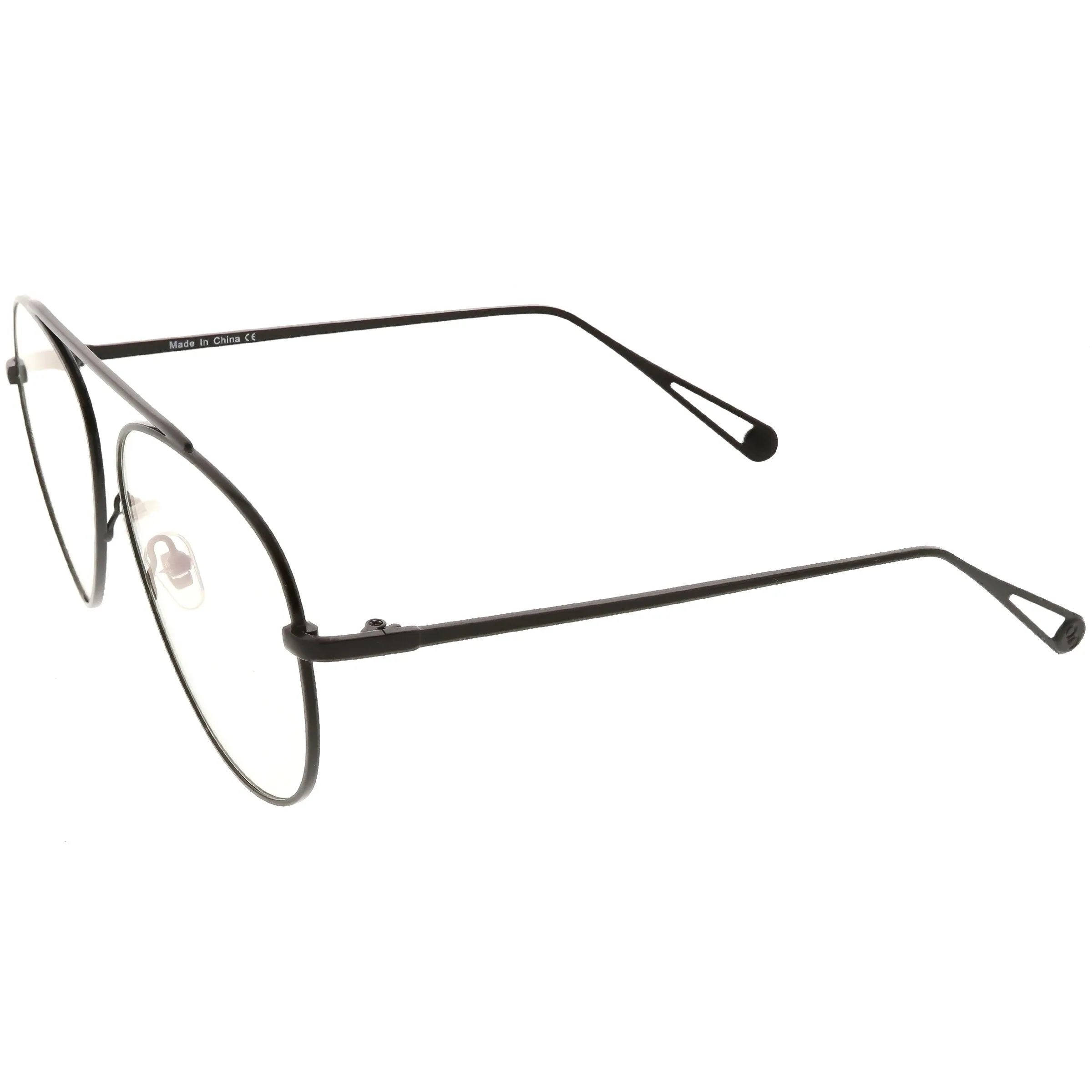 Premium Modern Clear Flat Lens Metal Aviator Glasses C509 sold by ZeroUV product image thumbnail 3