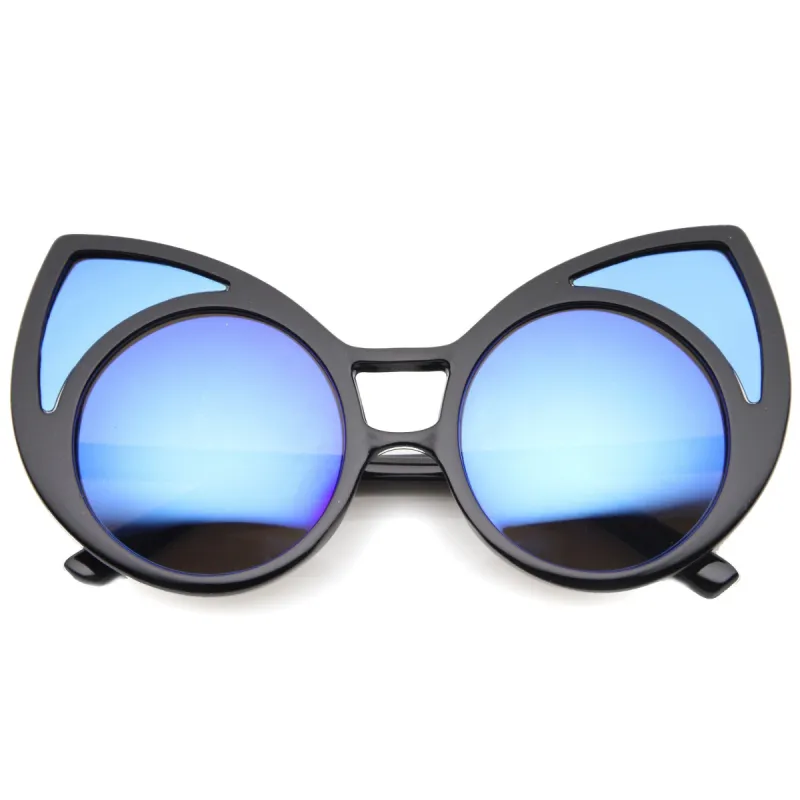 Super Oversize Window Cat Eye Sunglasses With Mirror Lenses 9952 sold by ZeroUV