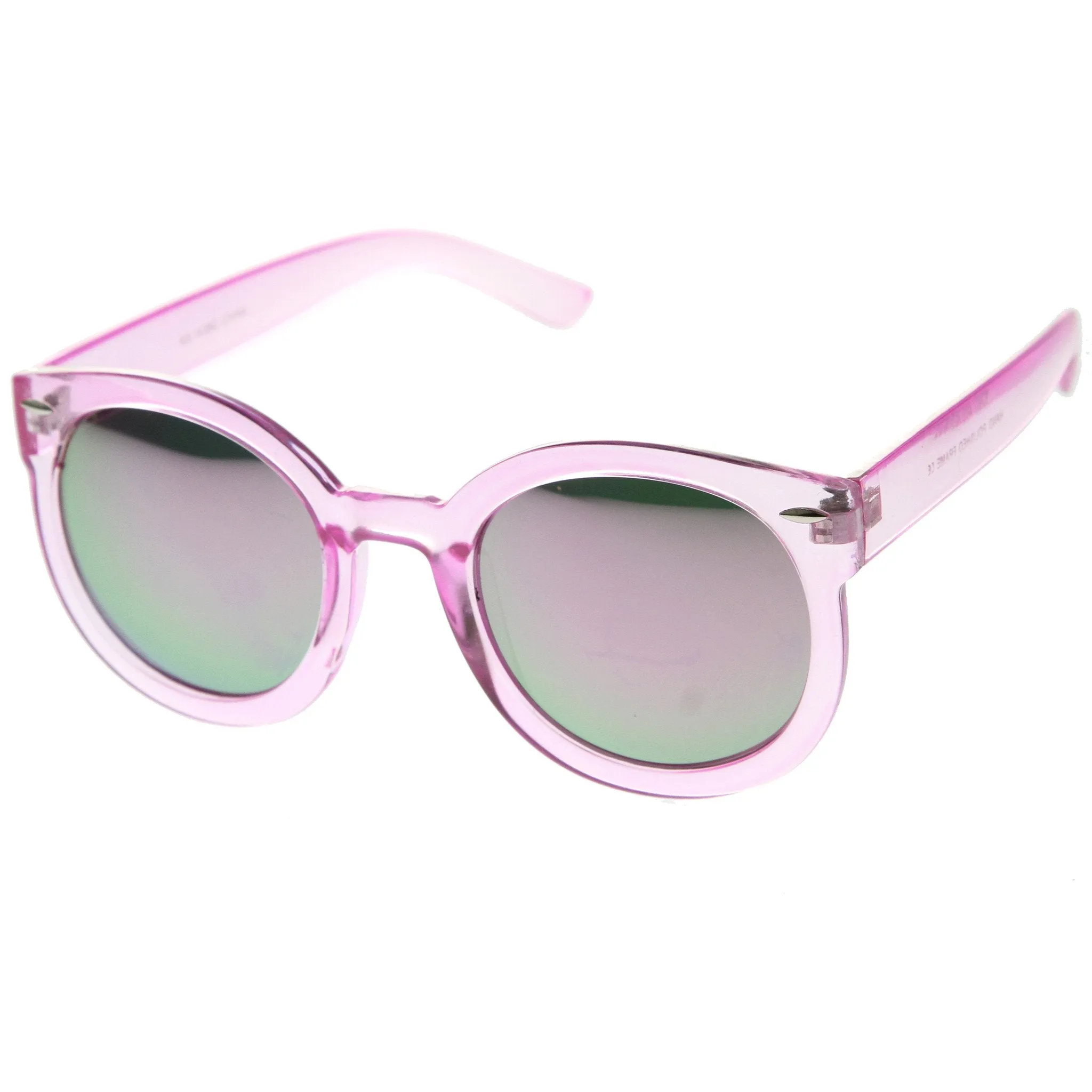 Women's Round Transparent Color Lens Sunglasses A030 sold by ZeroUV product image thumbnail 2