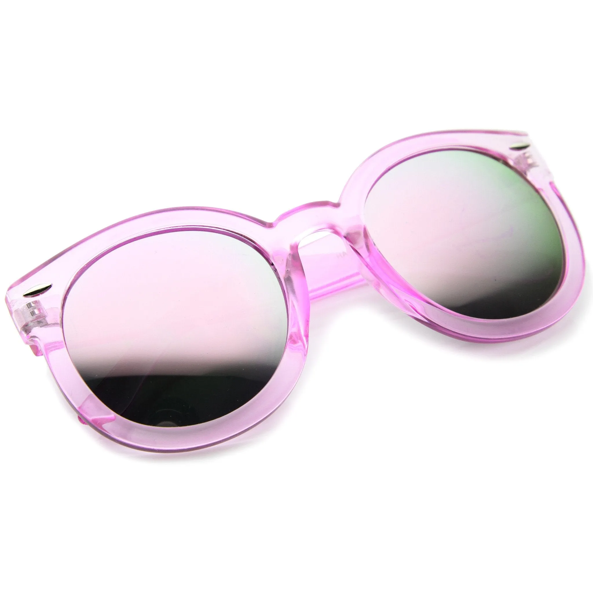 Women's Round Transparent Color Lens Sunglasses A030 sold by ZeroUV product image thumbnail 4