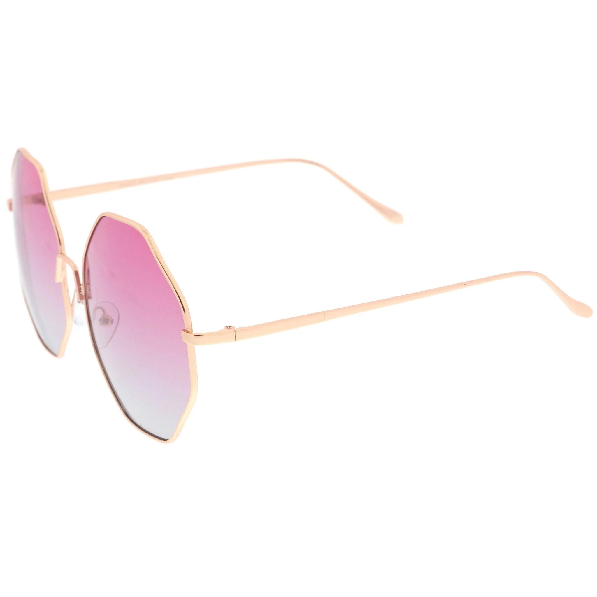 Women's Indie Festival Oversize Hexagon Sunglasses A656 sold by ZeroUV product image thumbnail 3